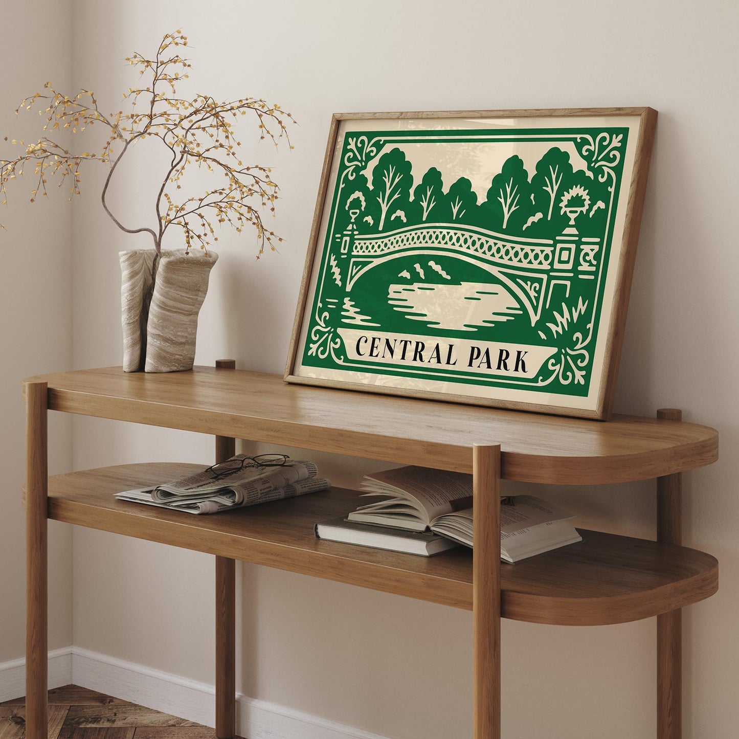 Bow Bridge Central Park Poster - Horizontal Wall Art Print