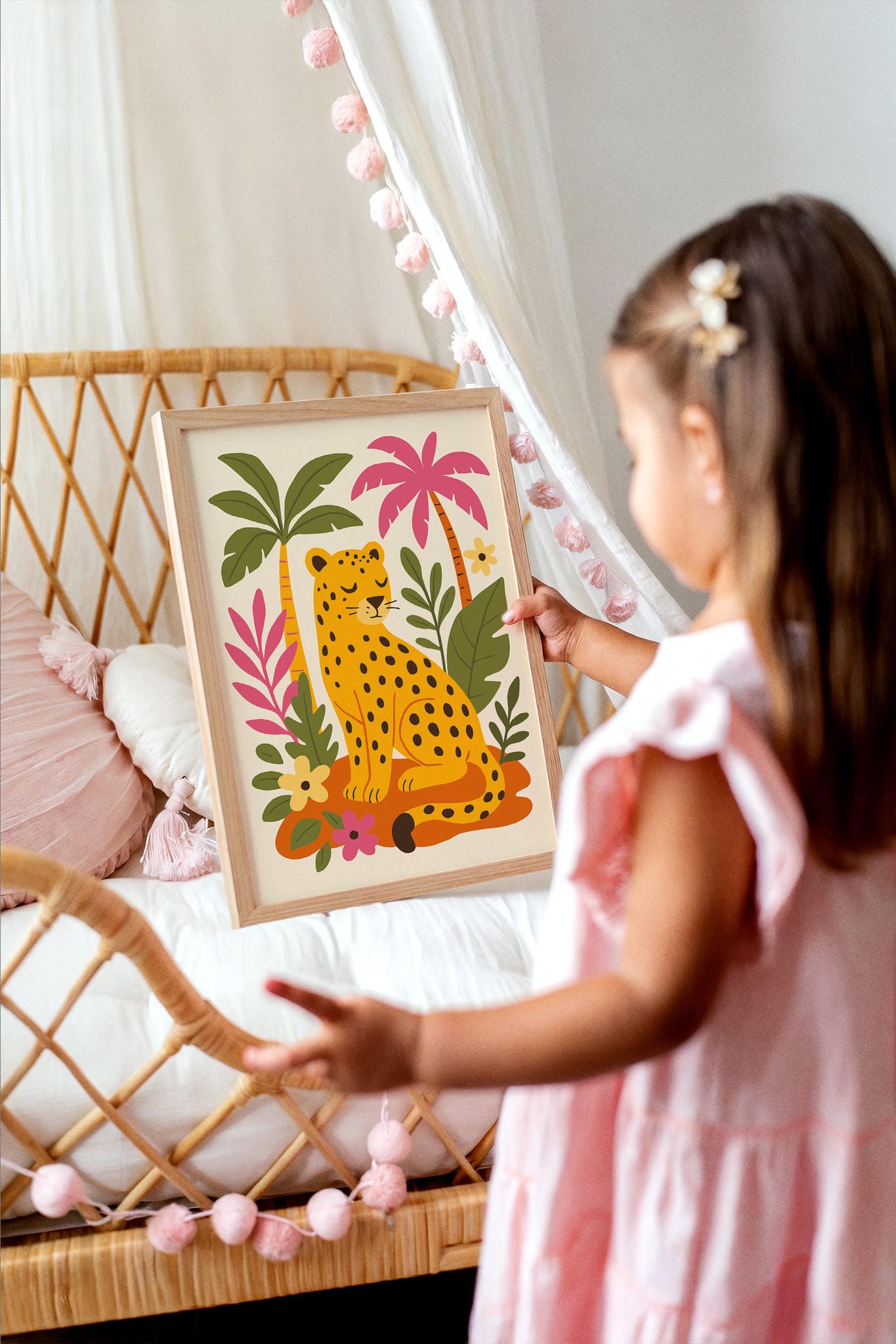 Cute Cheetah Jungle Poster – Safari Nursery Animal Wall Art