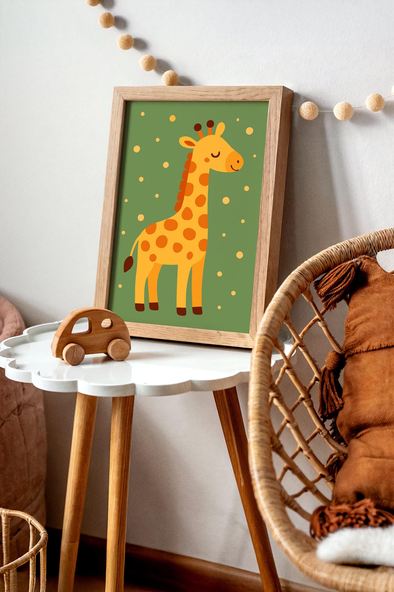 Green & Yellow Safari Giraffe – Jungle Wall Art