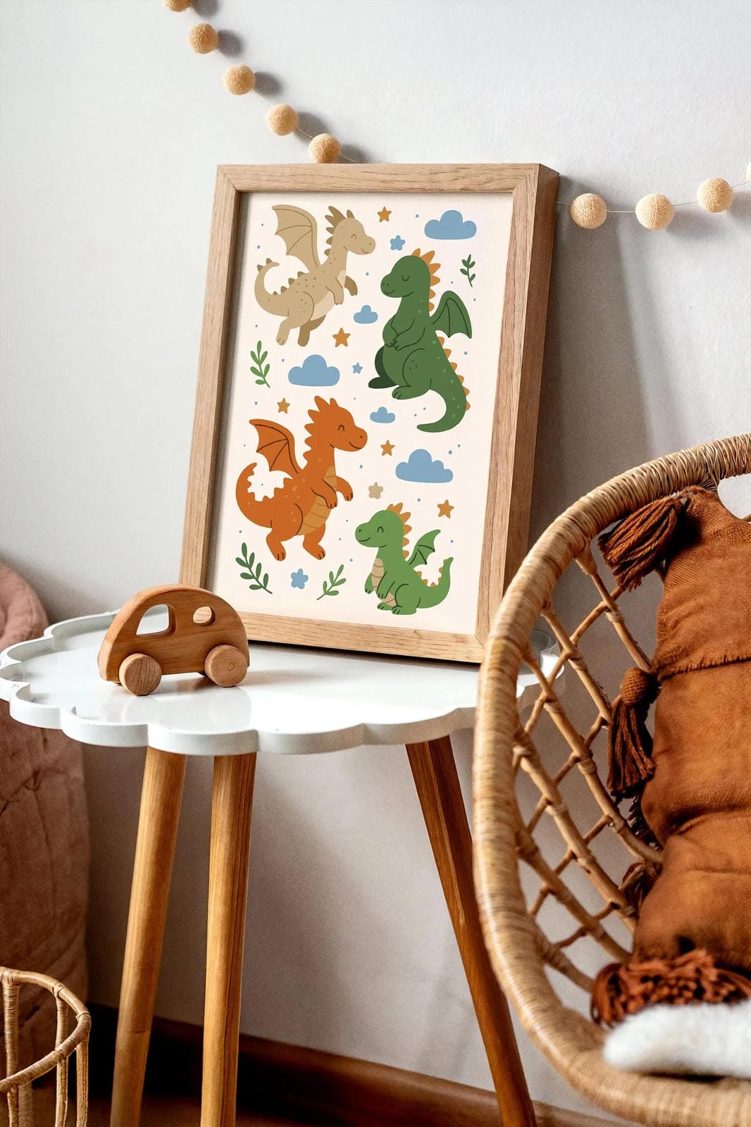 Cute Dragons Art Print – Boys’ Room Wall Art Decor