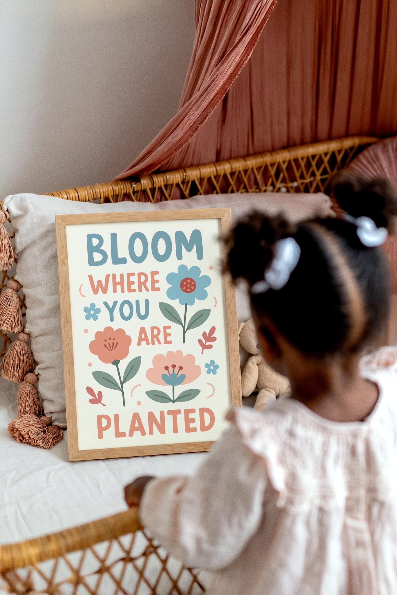 Bloom Where You Are Planted – Cute Kids Room Quote Poster