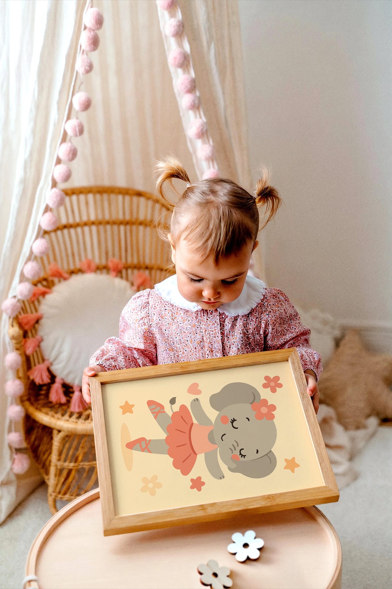 Cute Elephant Ballerina Poster – Kids’ Nursery Wall Art