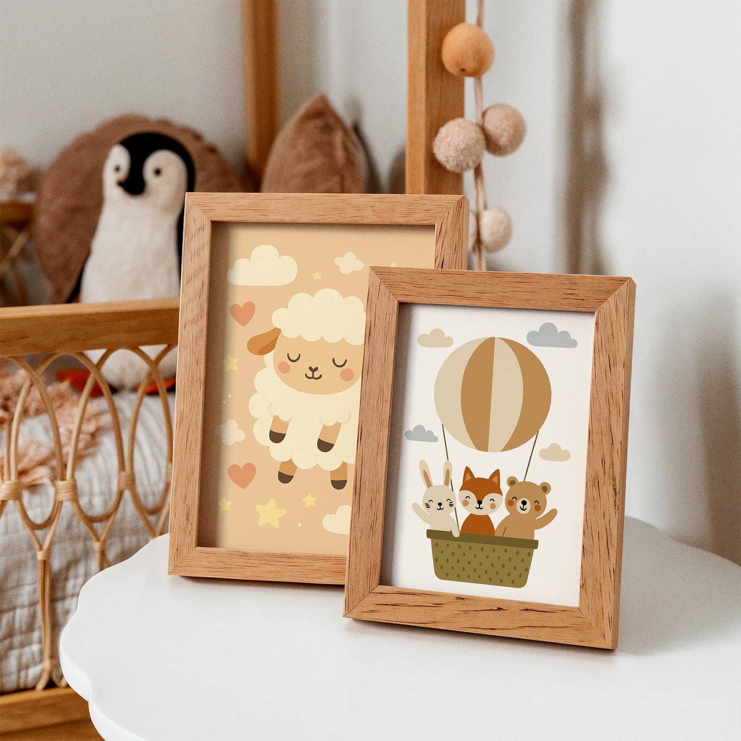 Animals Balloon Poster - Little Adventurer Kids Wall Art