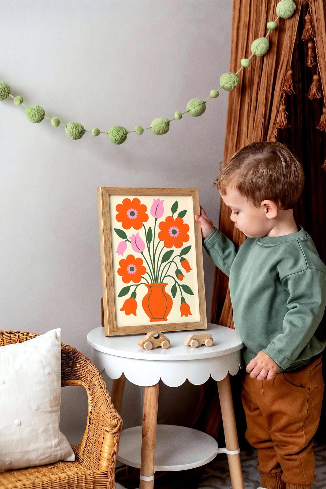 Vibrant Eclectic Flowers Poster – Kids Room Decor