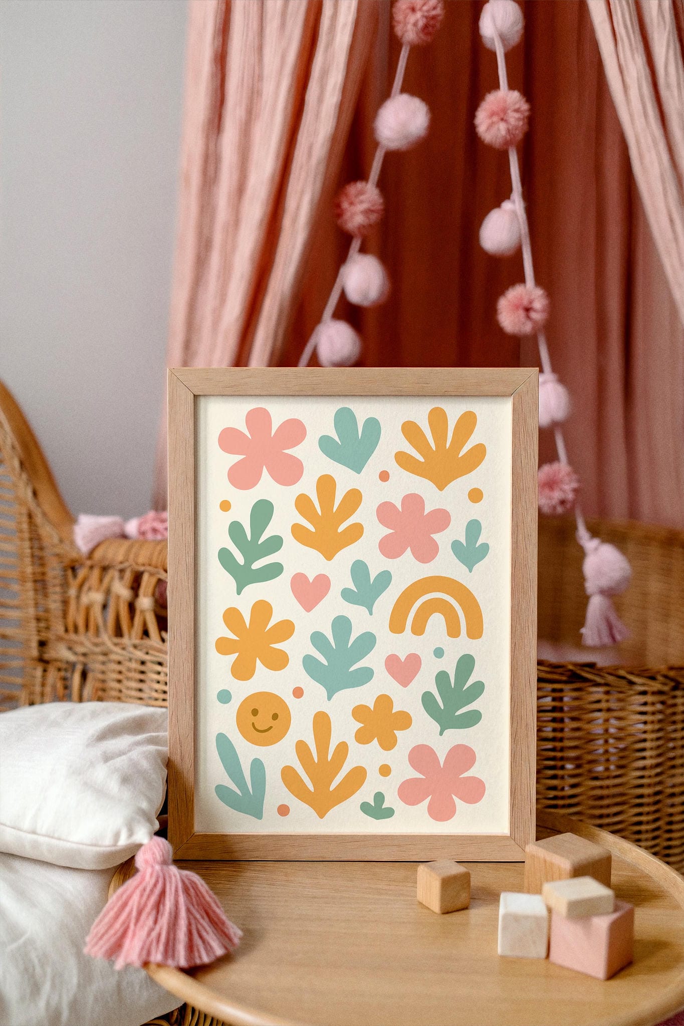 Cute Pastel Abstract Print for Baby Room