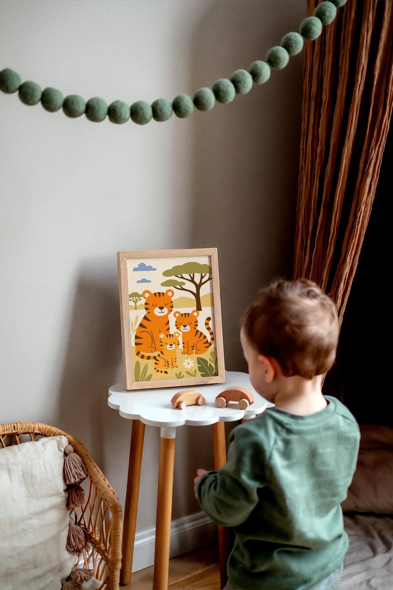 Tiger Family Safari Poster – Jungle Animal Nursery Wall Art