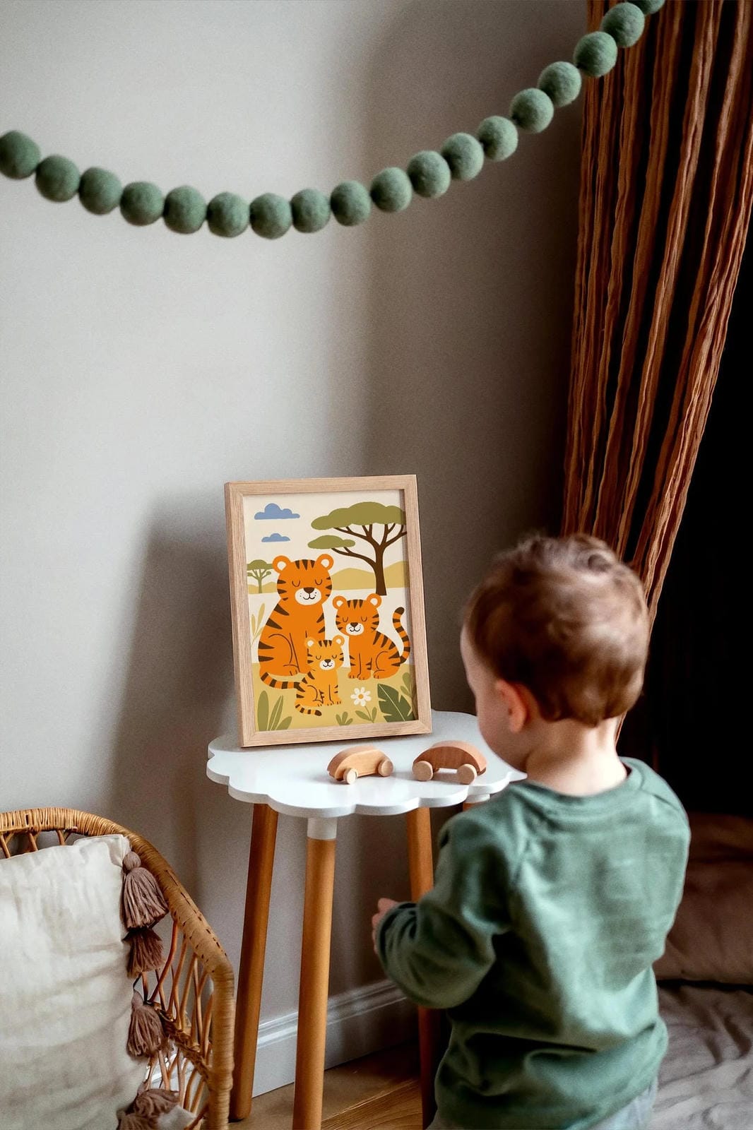 Tiger Family Safari Poster – Jungle Animal Nursery Wall Art