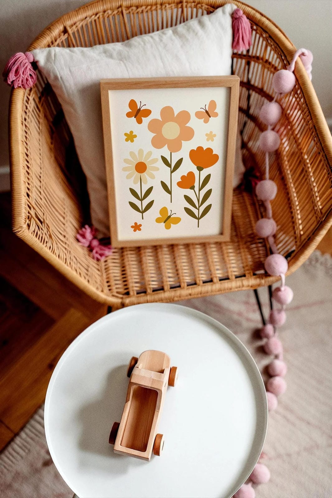 Boho Tones Floral and Butterfly Nursery Art