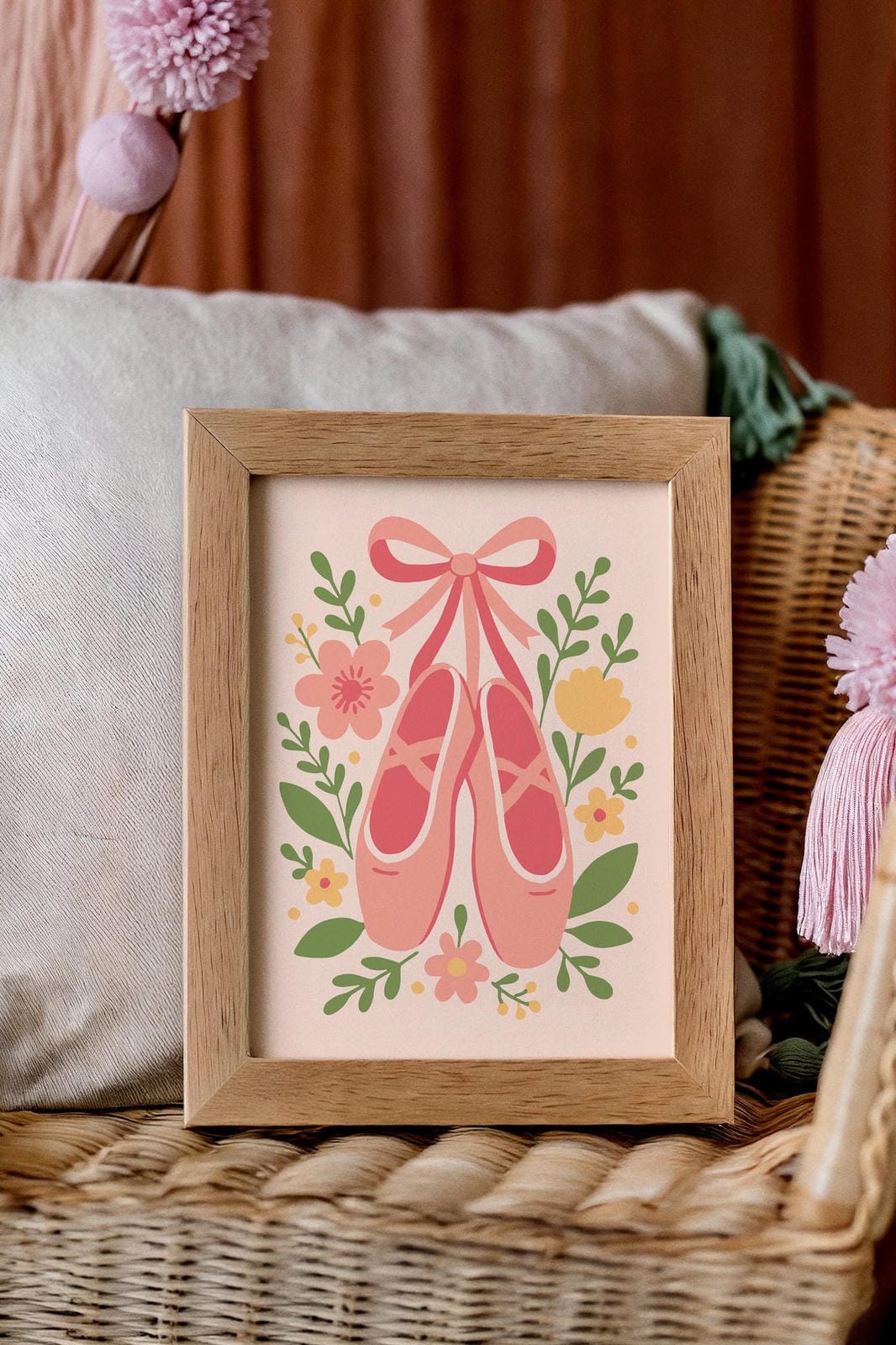 Little Ballerina Wall Art – Pink Pointe Shoes