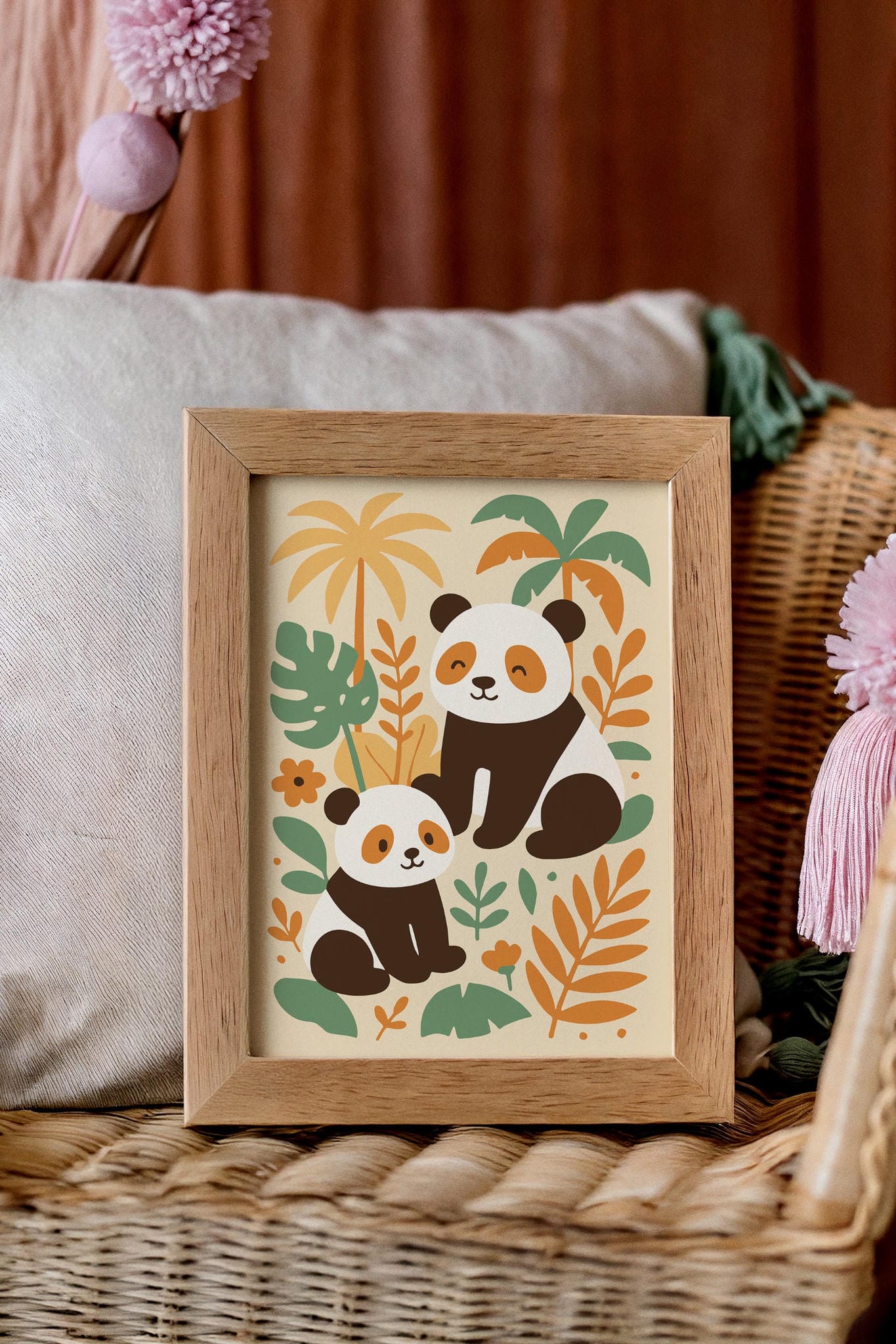 Panda Family In The Jungle Poster