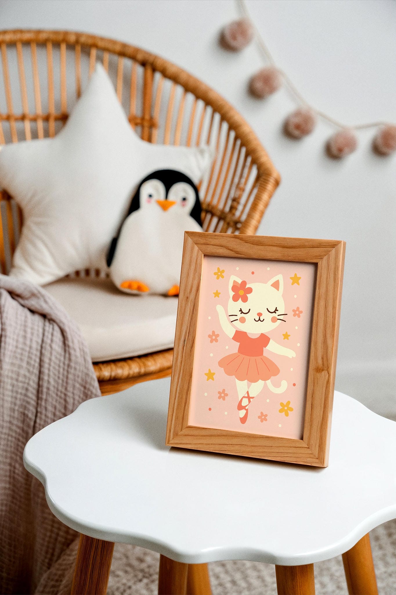 Cute Cat Ballerina Poster – Adorable Ballet Wall Art Print