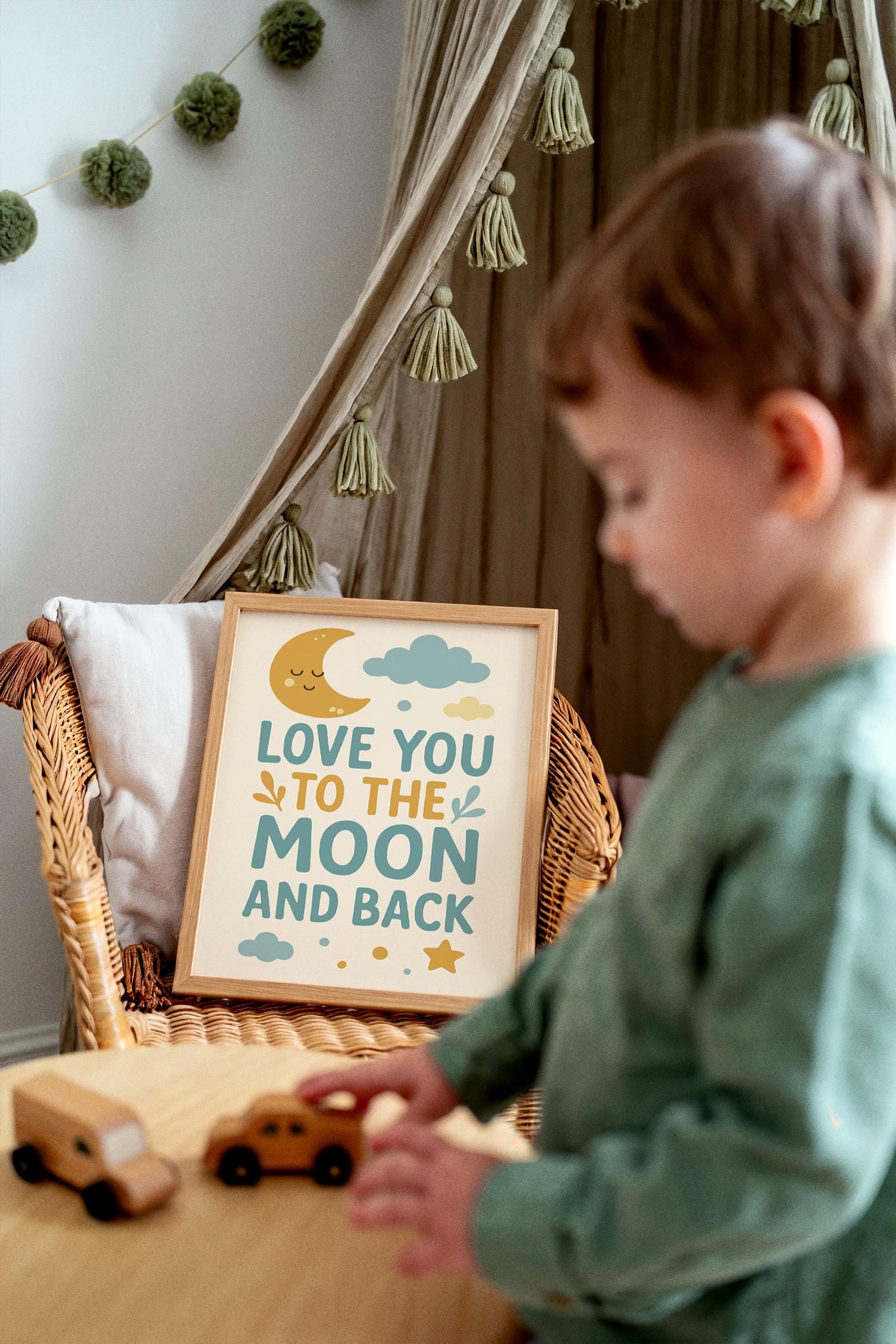 Love You to the Moon and Back – Quote Wall Art