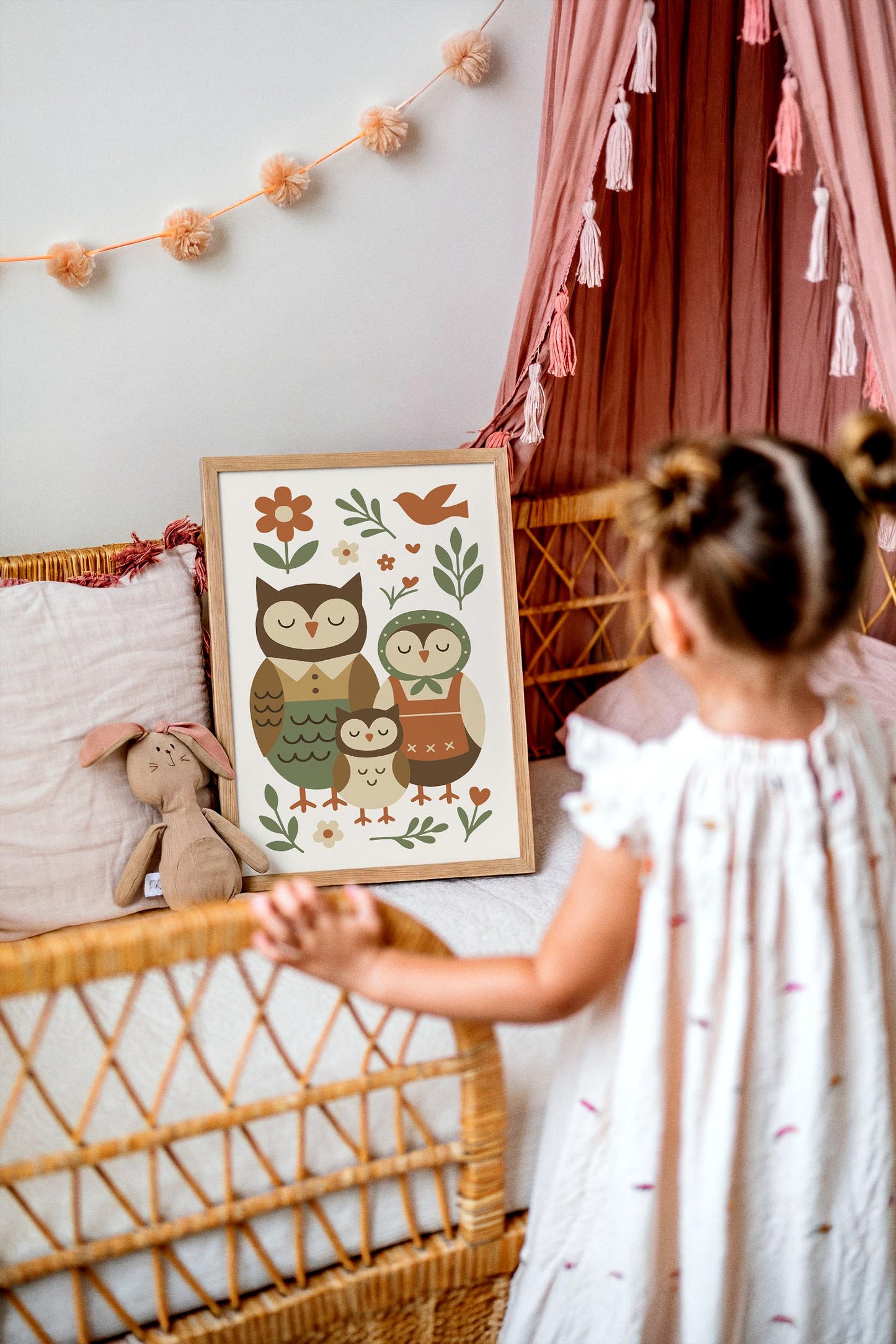 Owl Family Poster – Farmhouse Kids Wall Art