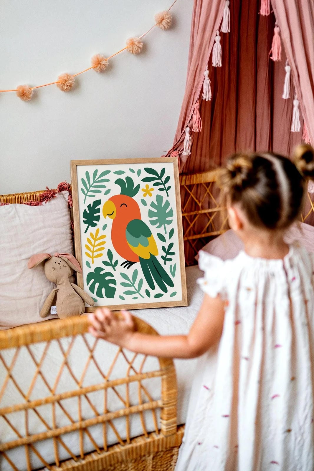 Colorful Parrot Print – Tropical Kids Room Decor
