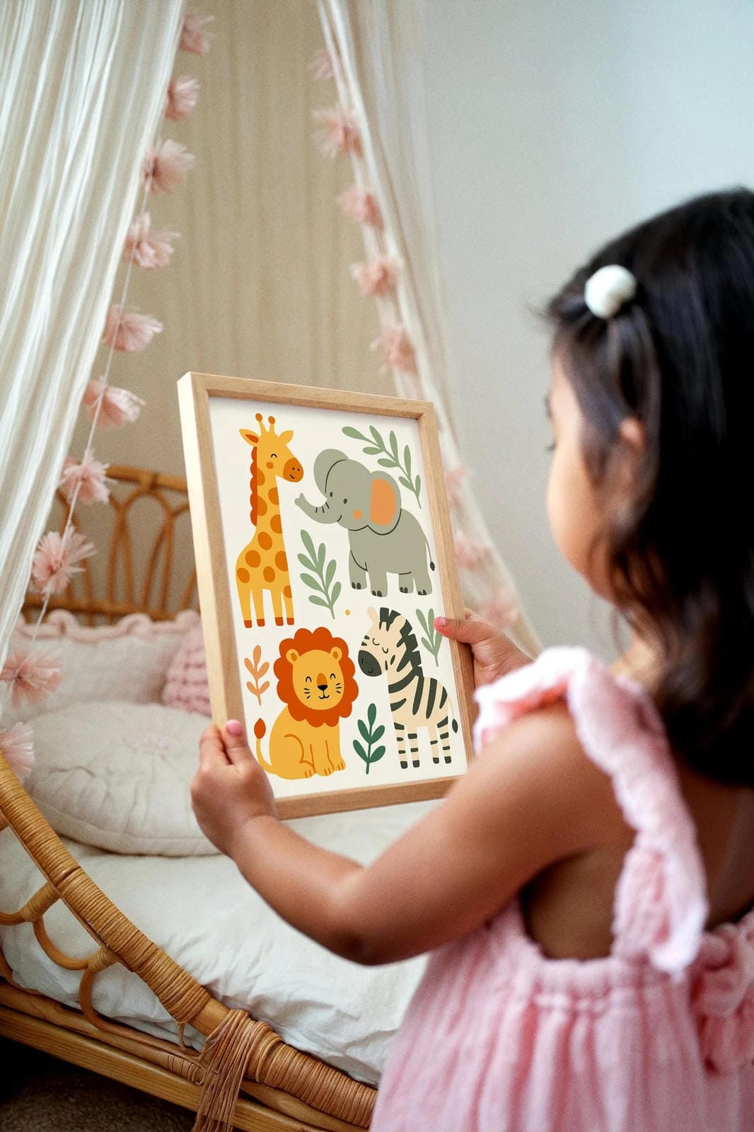Cute Safari Animals Print – Jungle Nursery Wall Art Decor