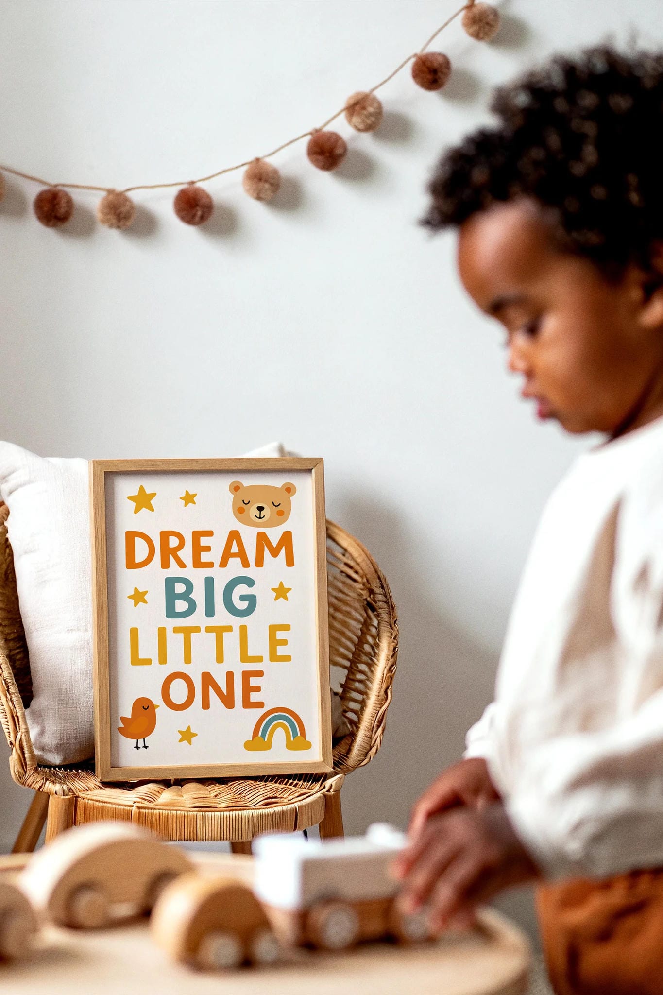 Dream Big Little One Poster – Bright Kids Room Wall Art