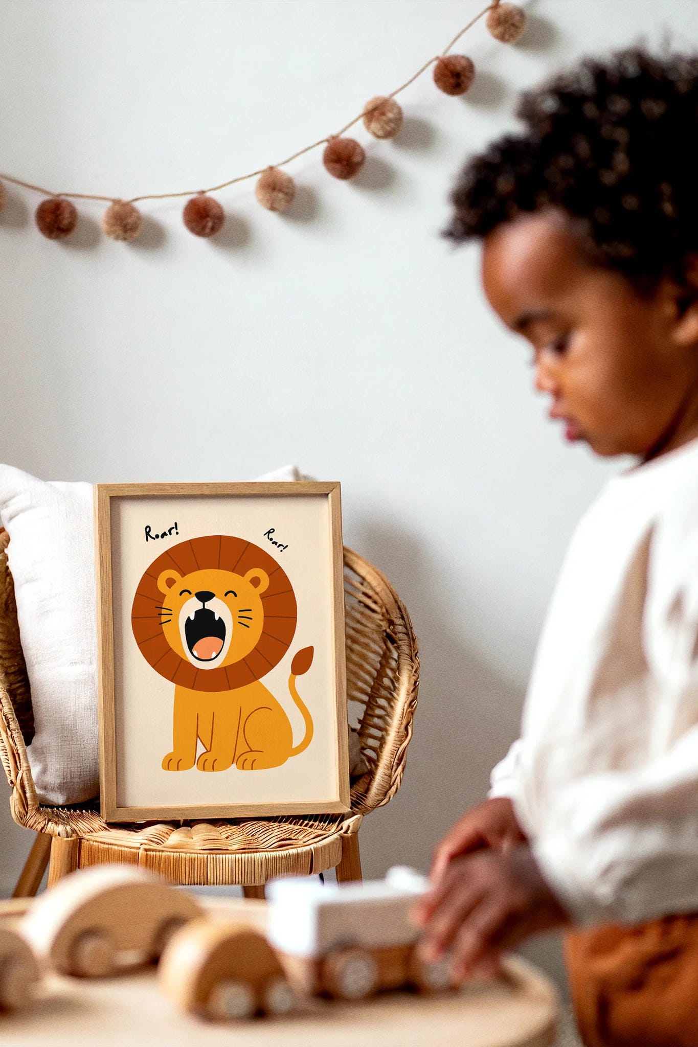 Roaringly Cute Lion Poster – Jungle Nursery Wall Art
