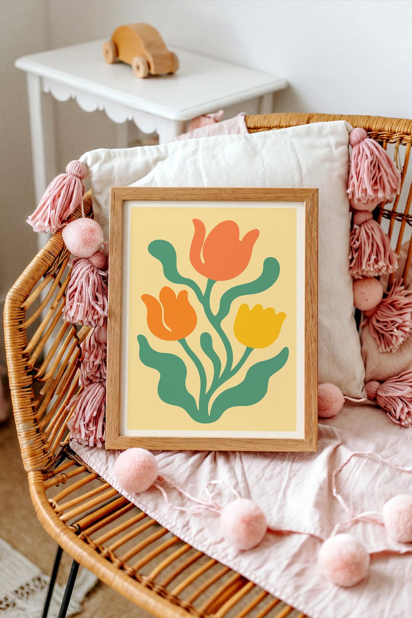 Cute Flower Wall Art for Kids Room Decor