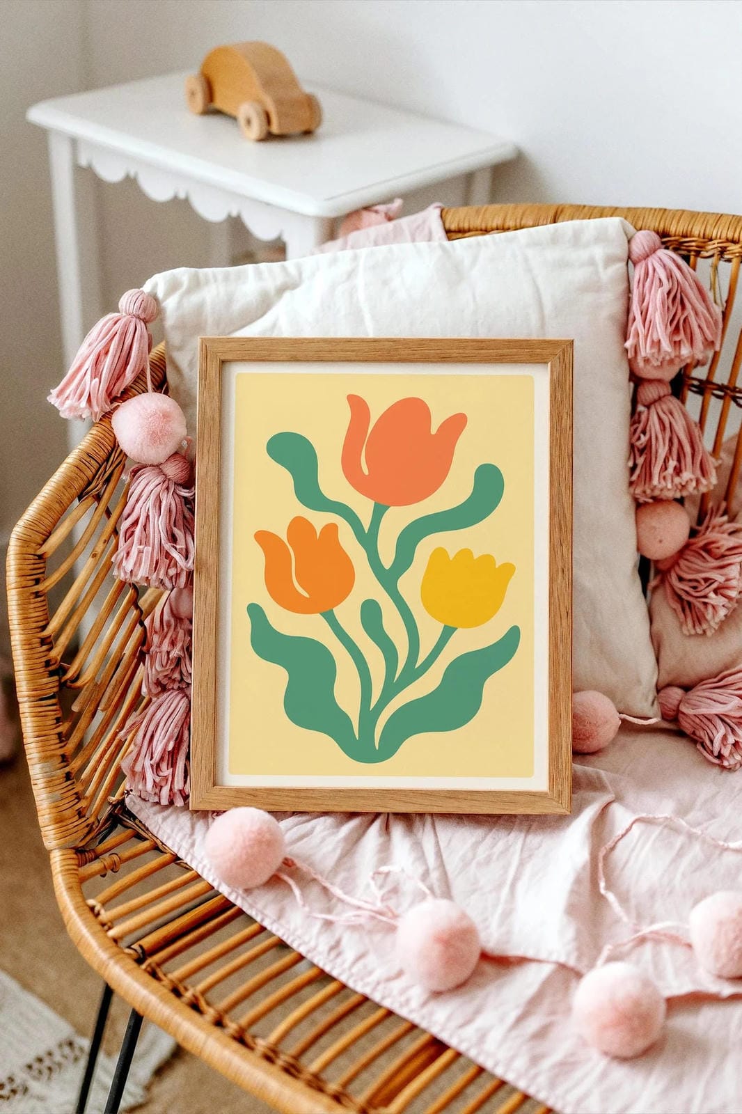 Cute Flower Wall Art for Kids Room Decor