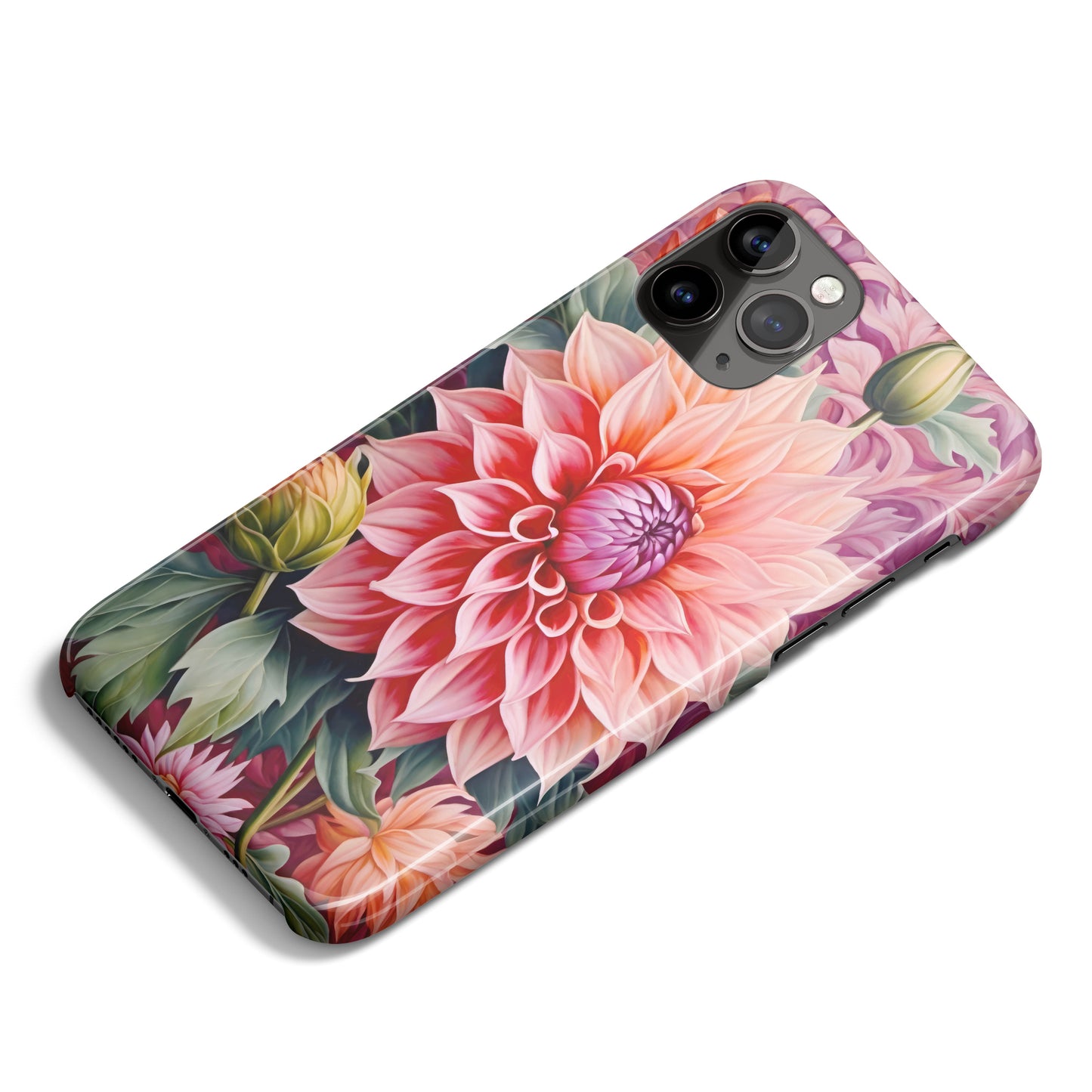 Blooming Dahlia Floral Art iPhone Case