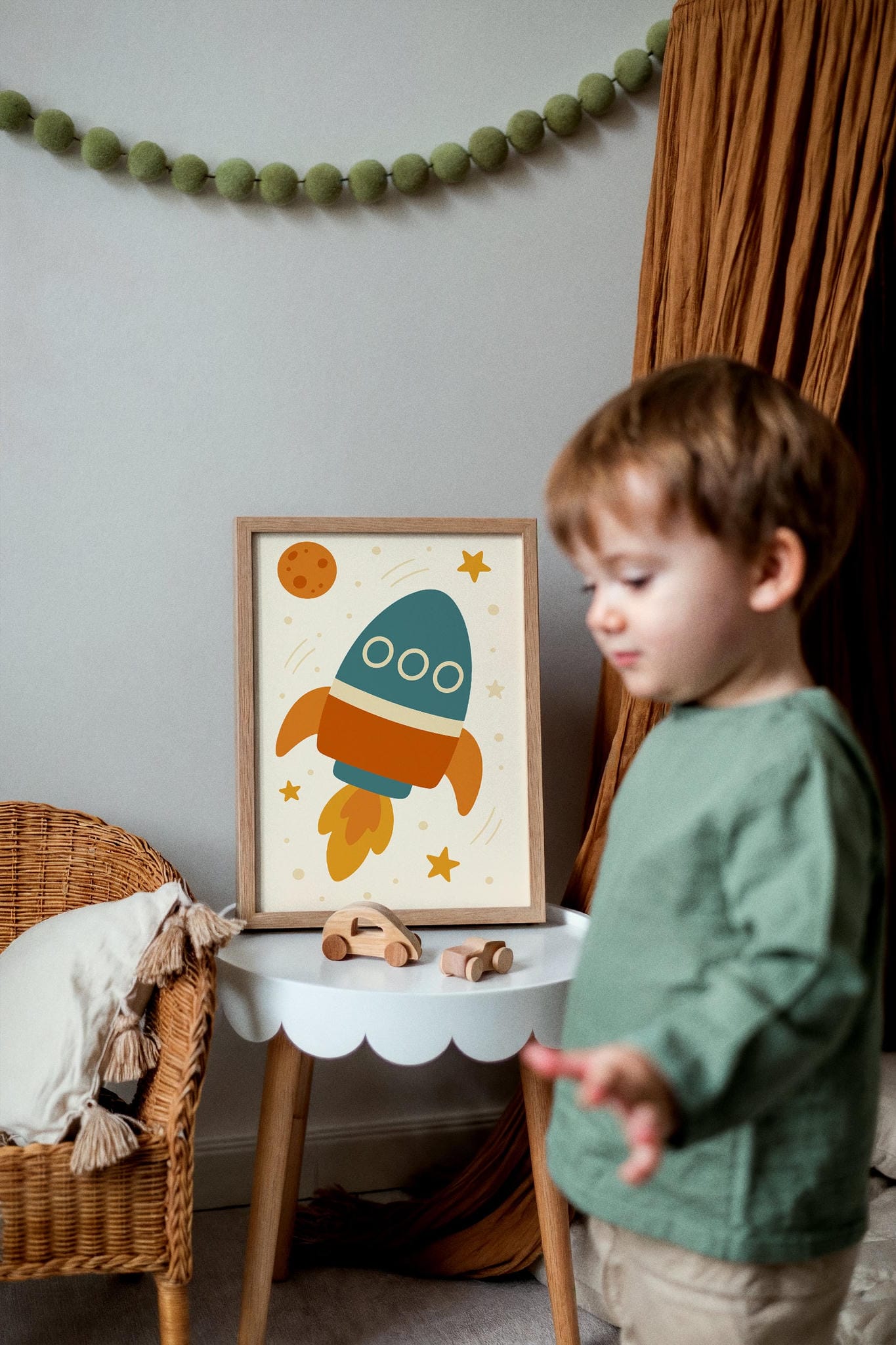 Rocket Ship Wall Art – Boys Room Space Decor