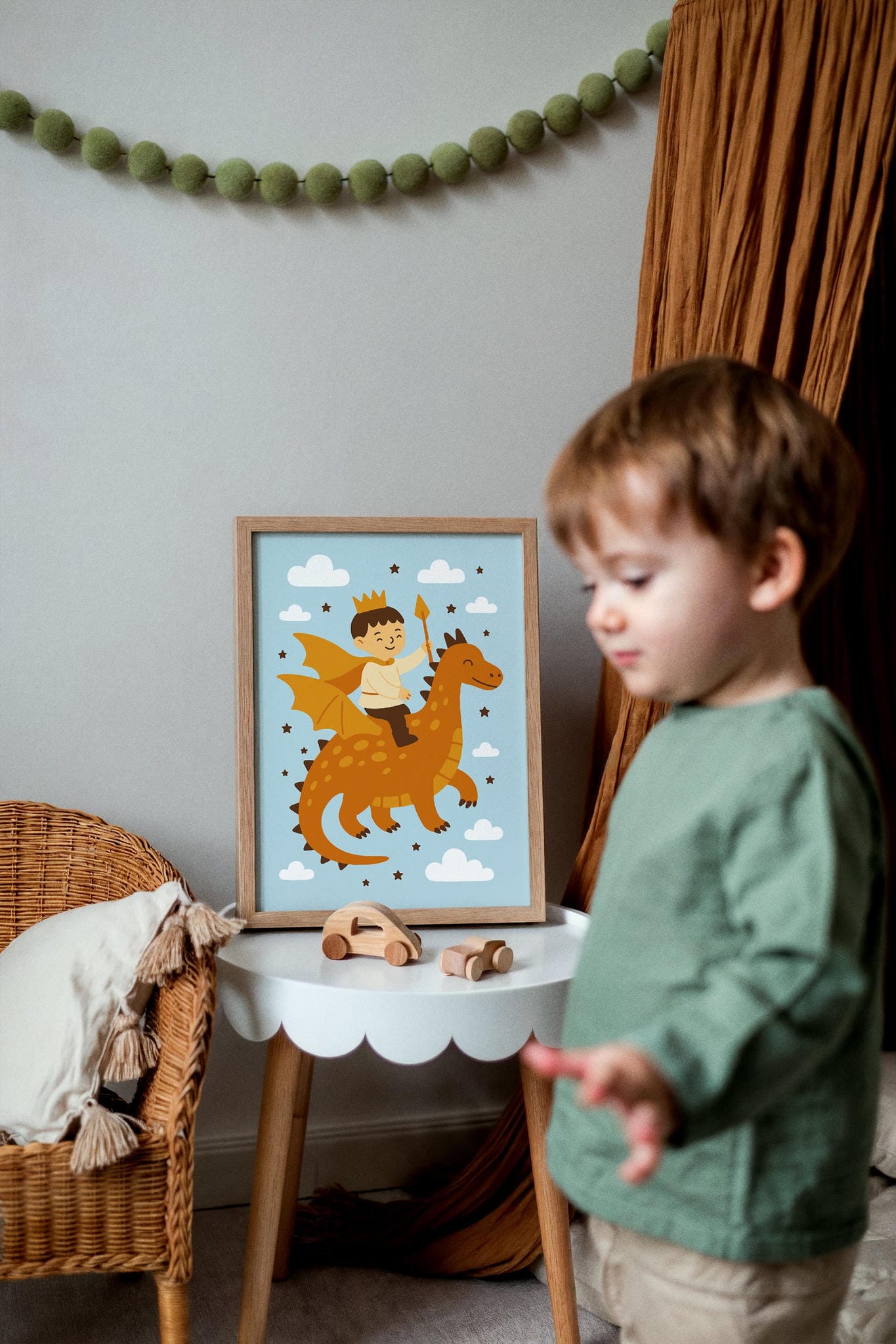 Fantasy Wall Art – Prince Riding a Dragon Poster