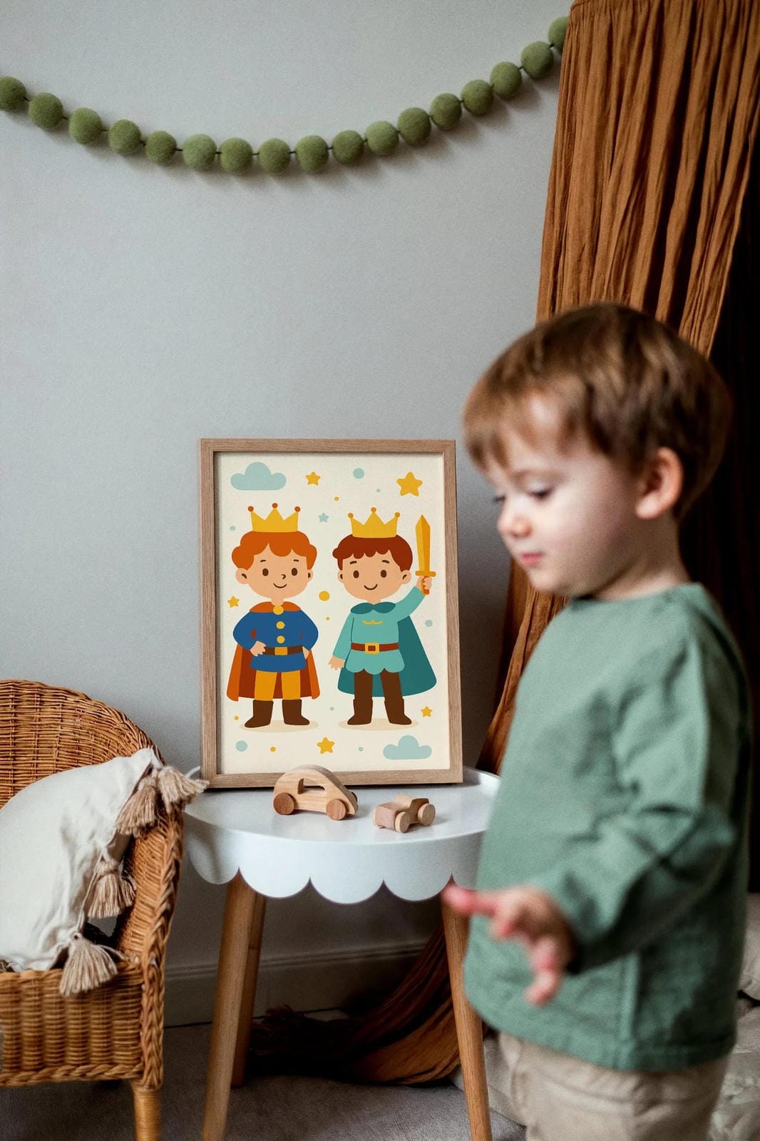 Two Kings Poster – Whimsical Wall Art for Boys Room Decor