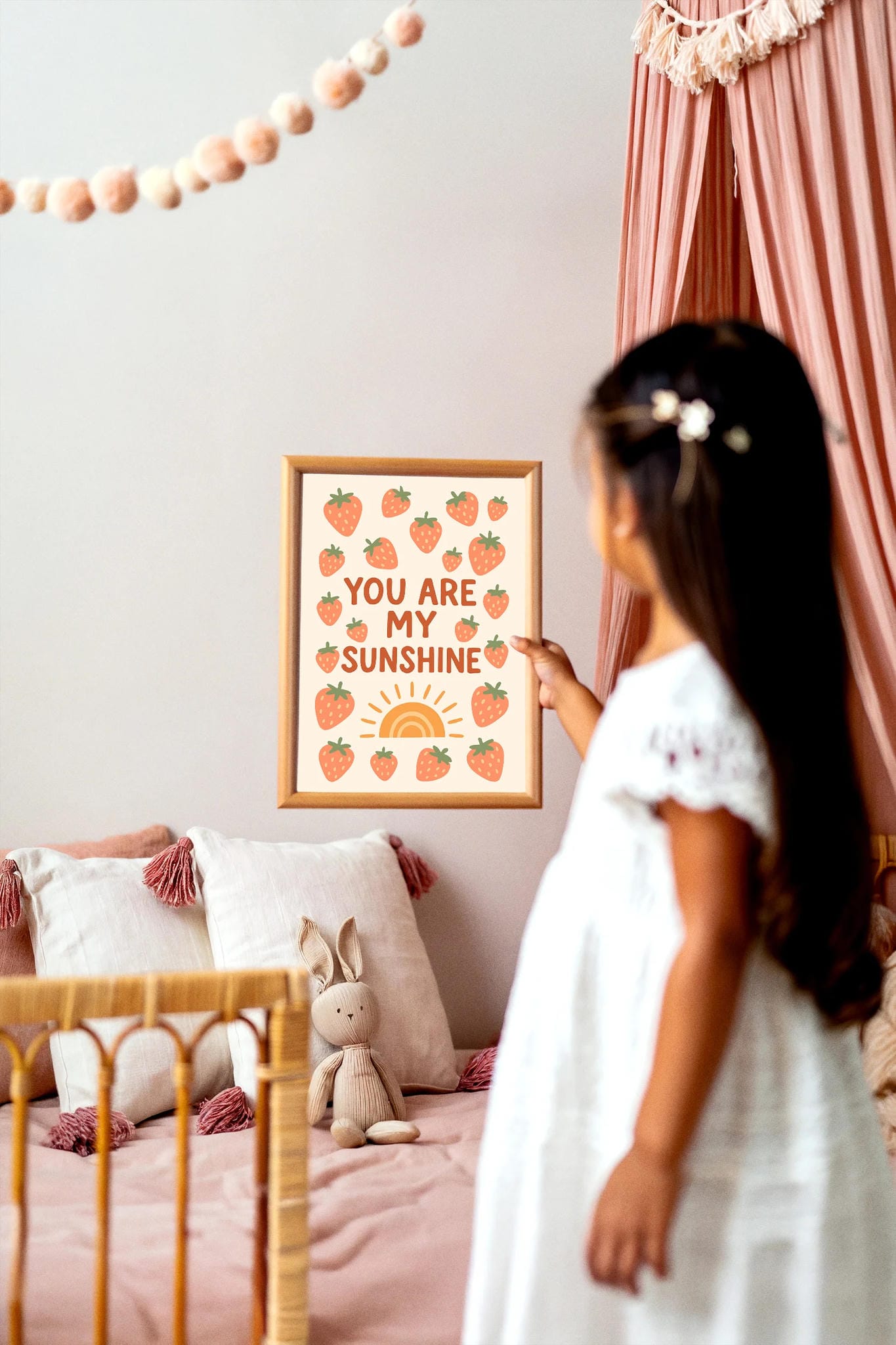 You Are My Sunshine – Boho Strawberry & Sun Art