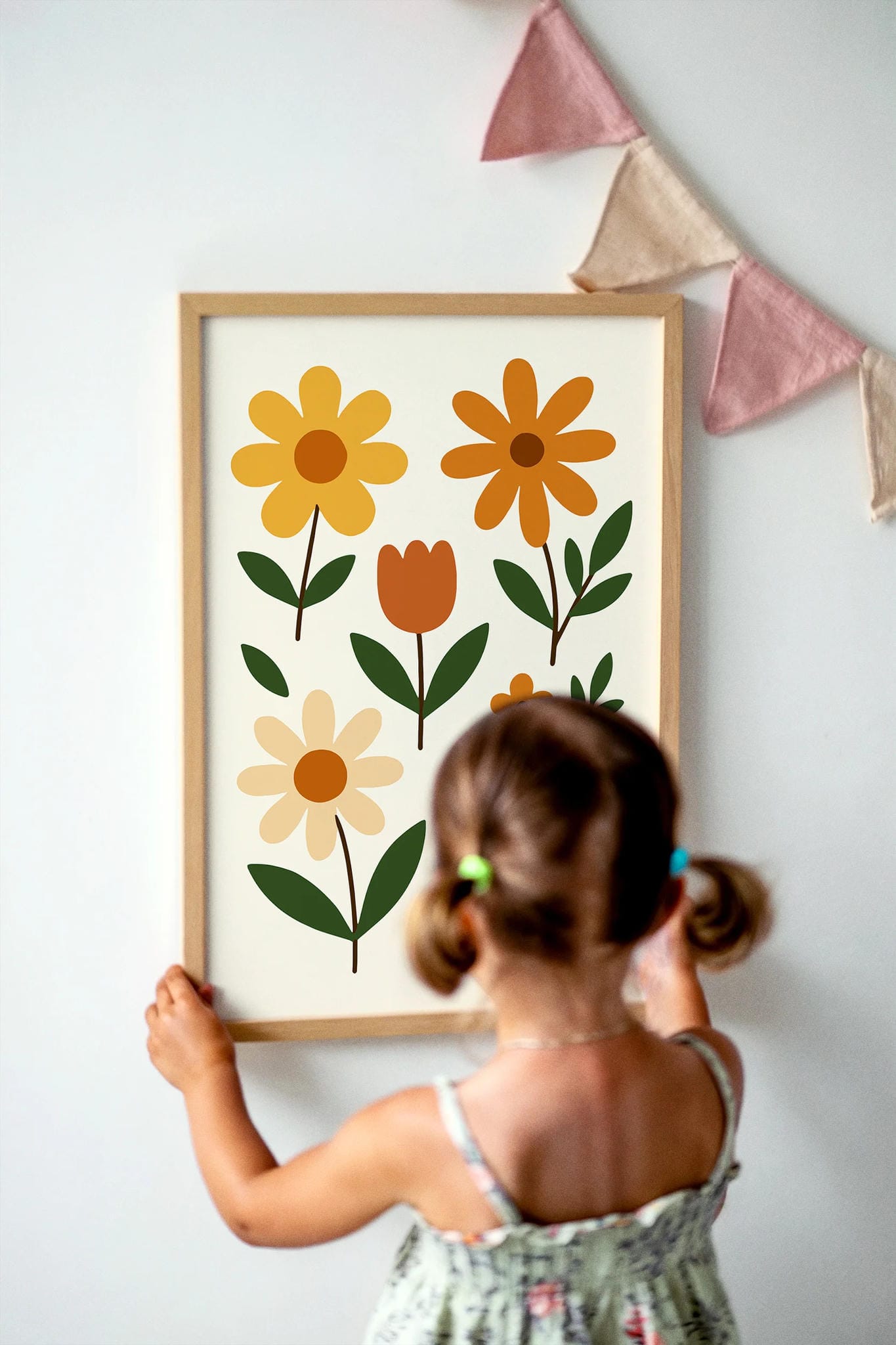 Rustic Flowers Poster – Country Kids Room Wall Art