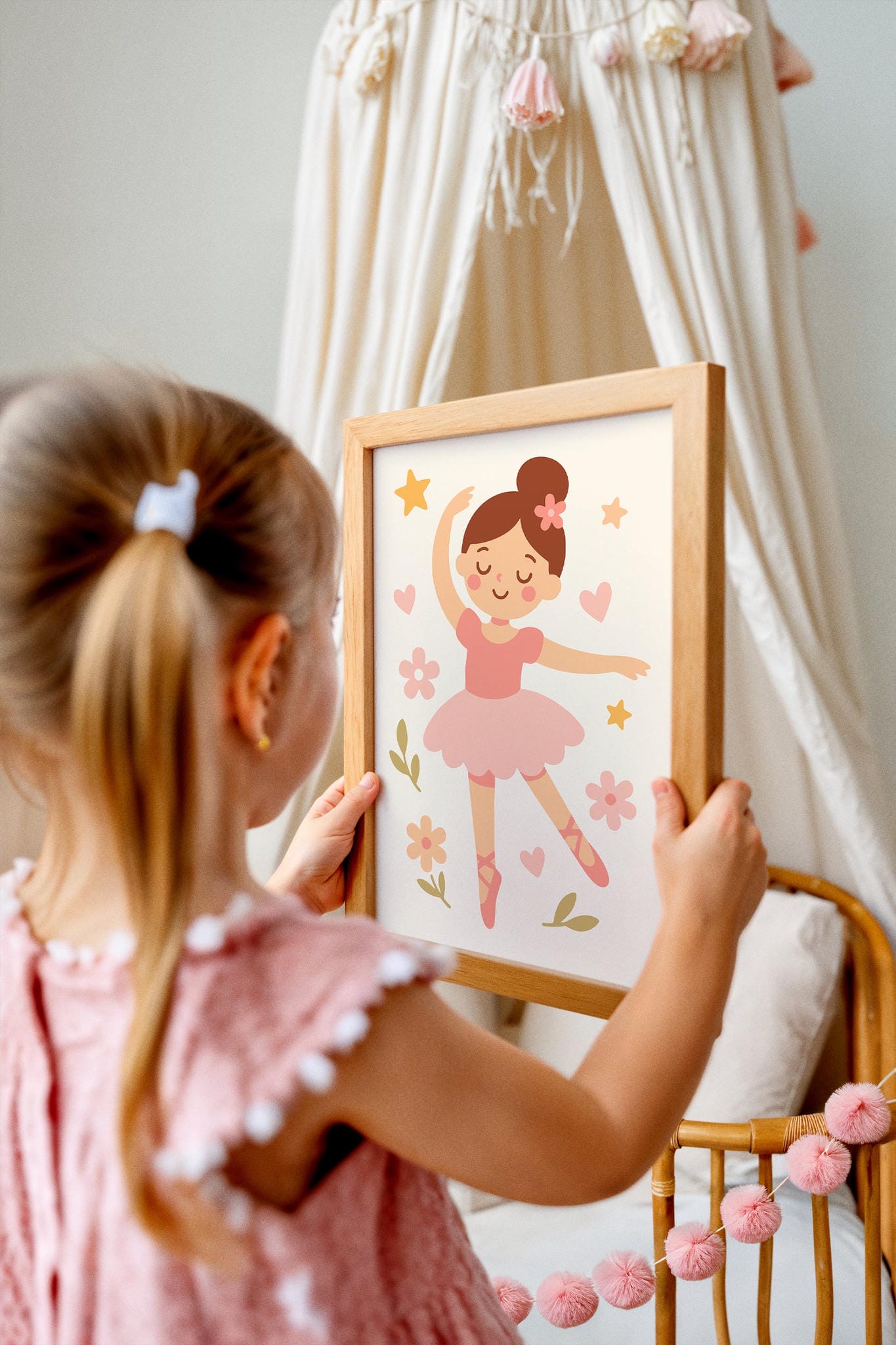 Pink Ballerina Poster – Little Girl Dance Wall Art