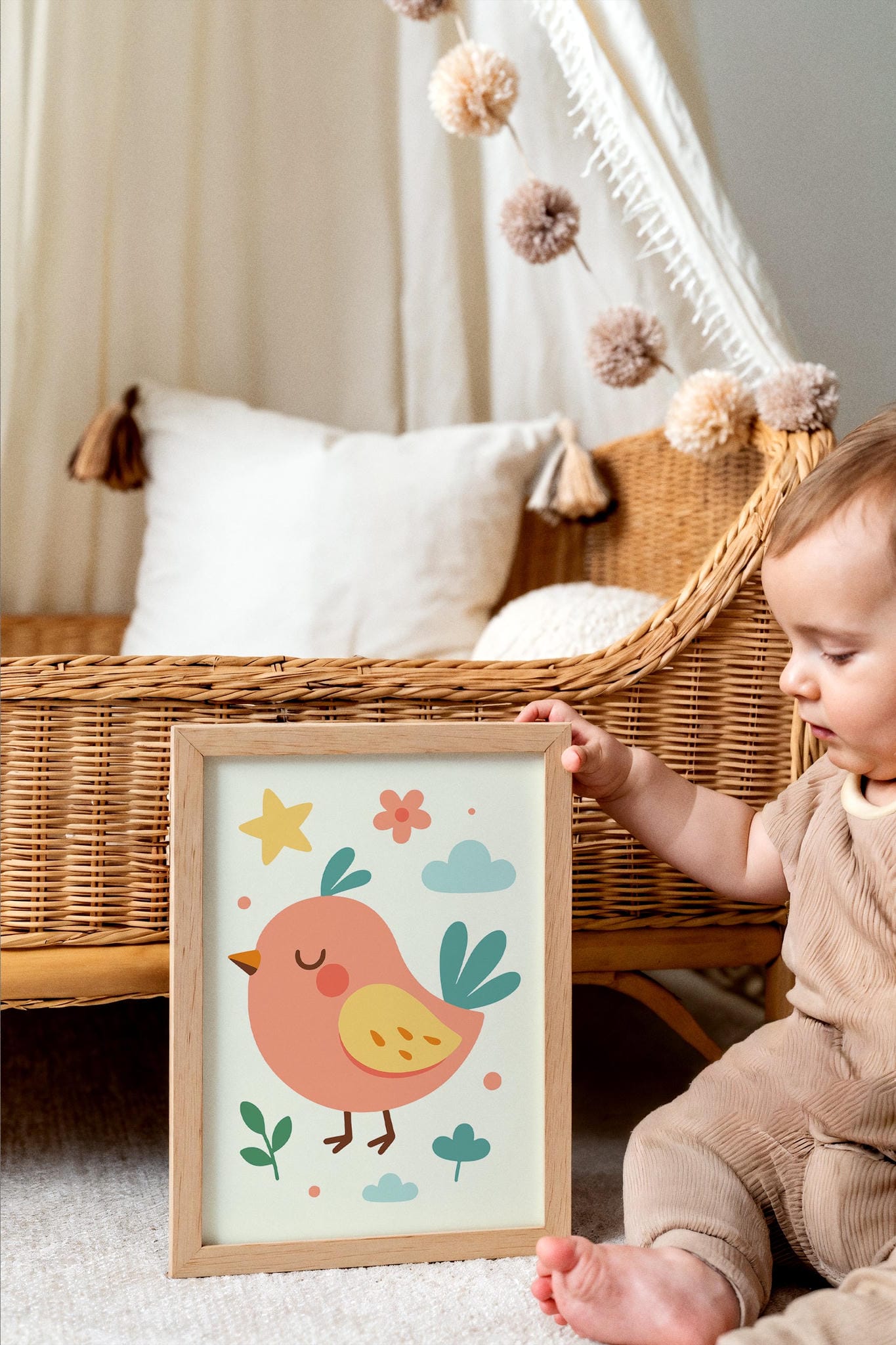 Cute Bird Kids Room Print – Nursery Wall Art