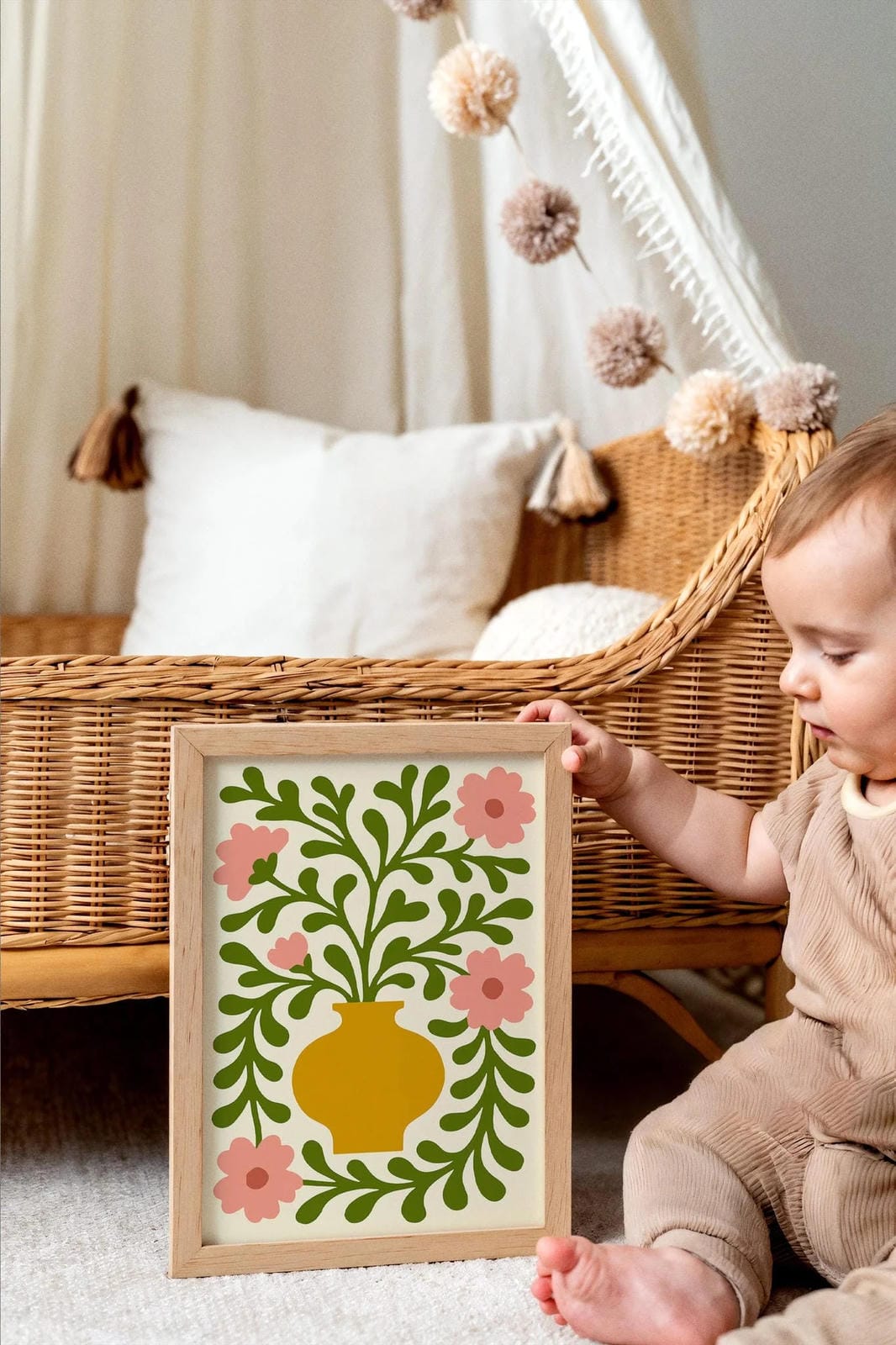 Eclectic Flowers Poster – Colorful Kids Room Wall Art