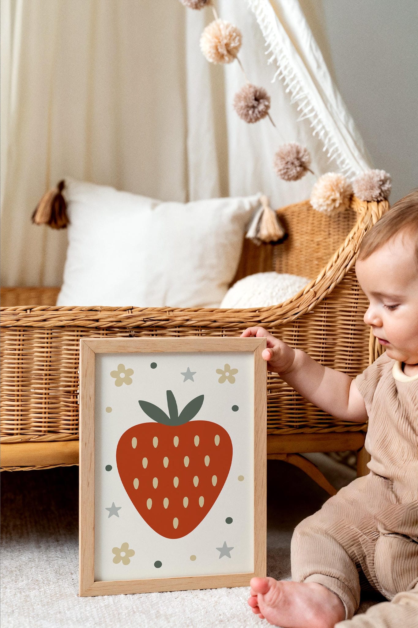 Big Red Strawberry Print – Kitchen or Kids Room Decor