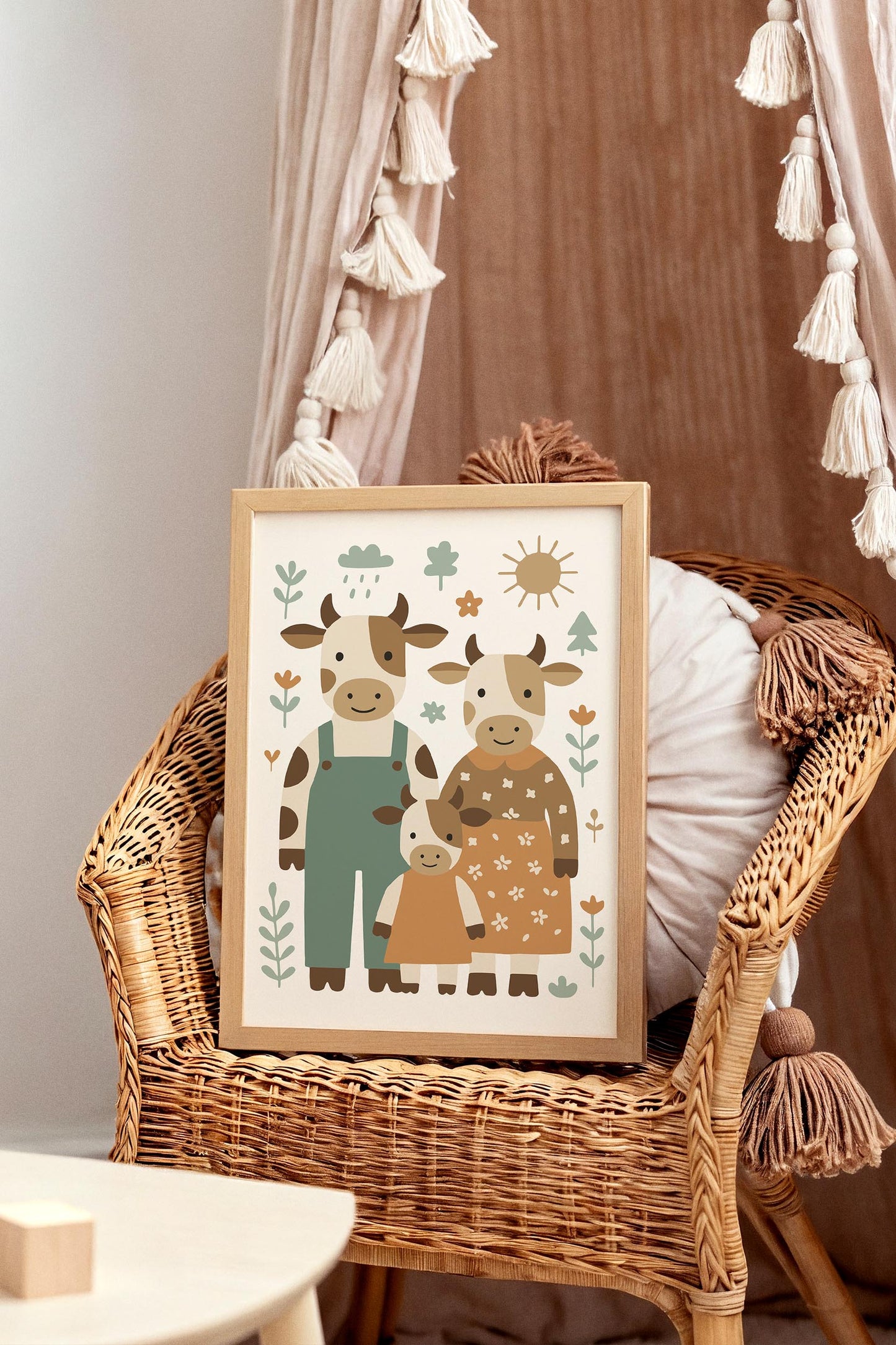 Cow Family Poster - Country Home Wall Decor