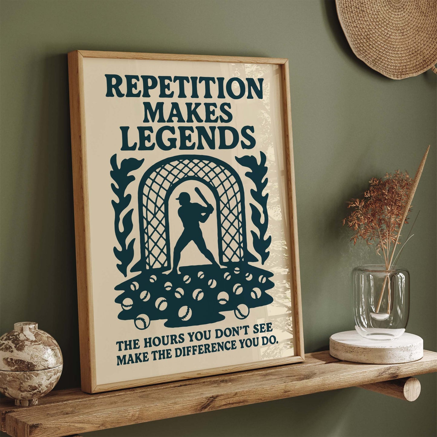 Baseball Motivation Wall Art Print