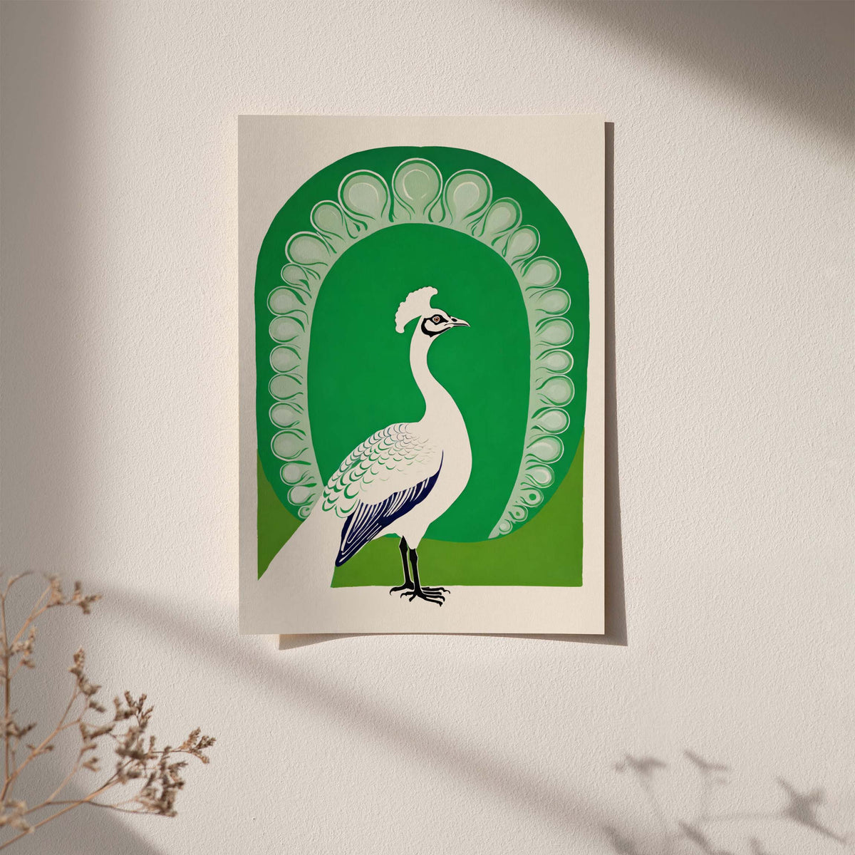 Peacock Bird Vintage Wall Print