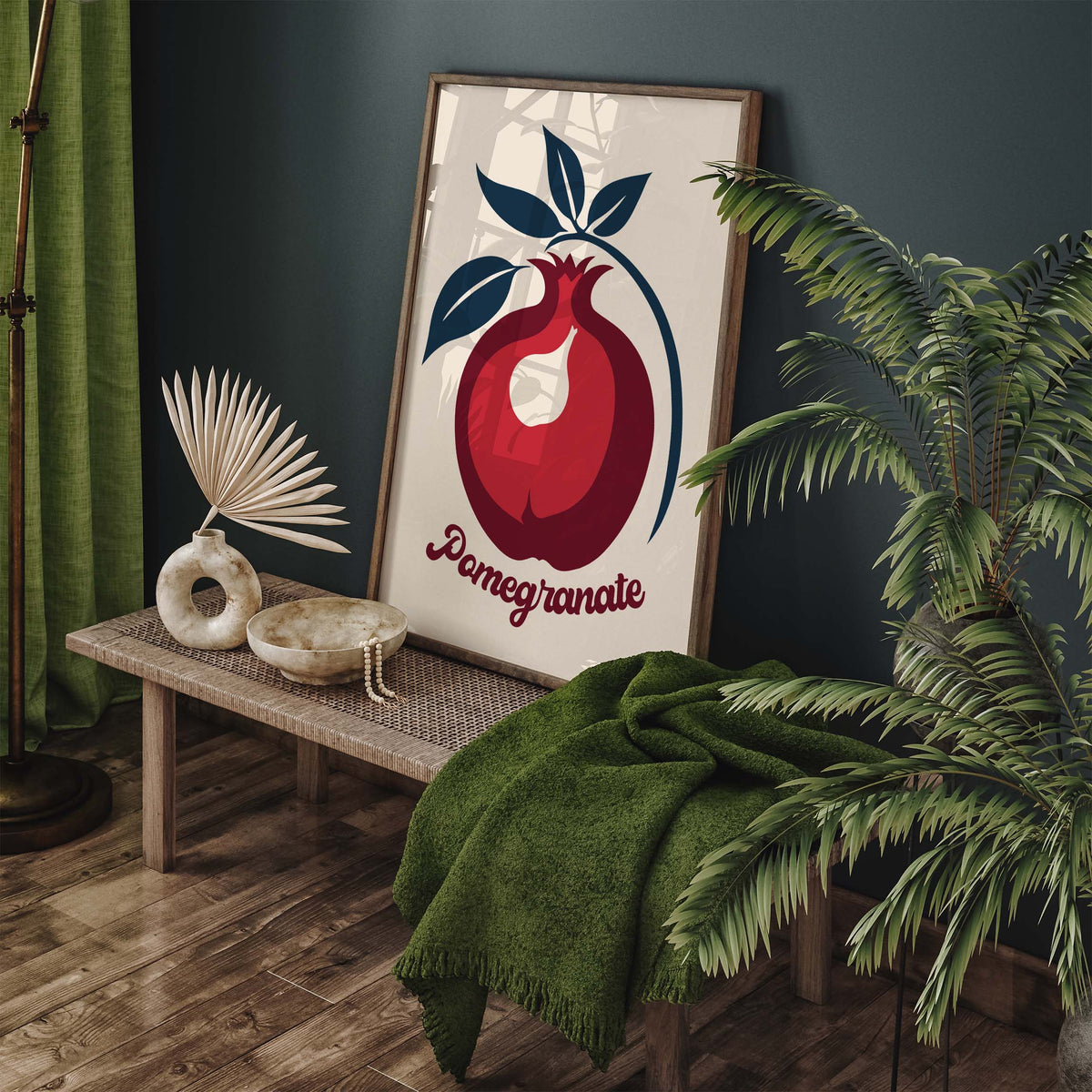 Pomegranate Botanical Fruit Wall Print