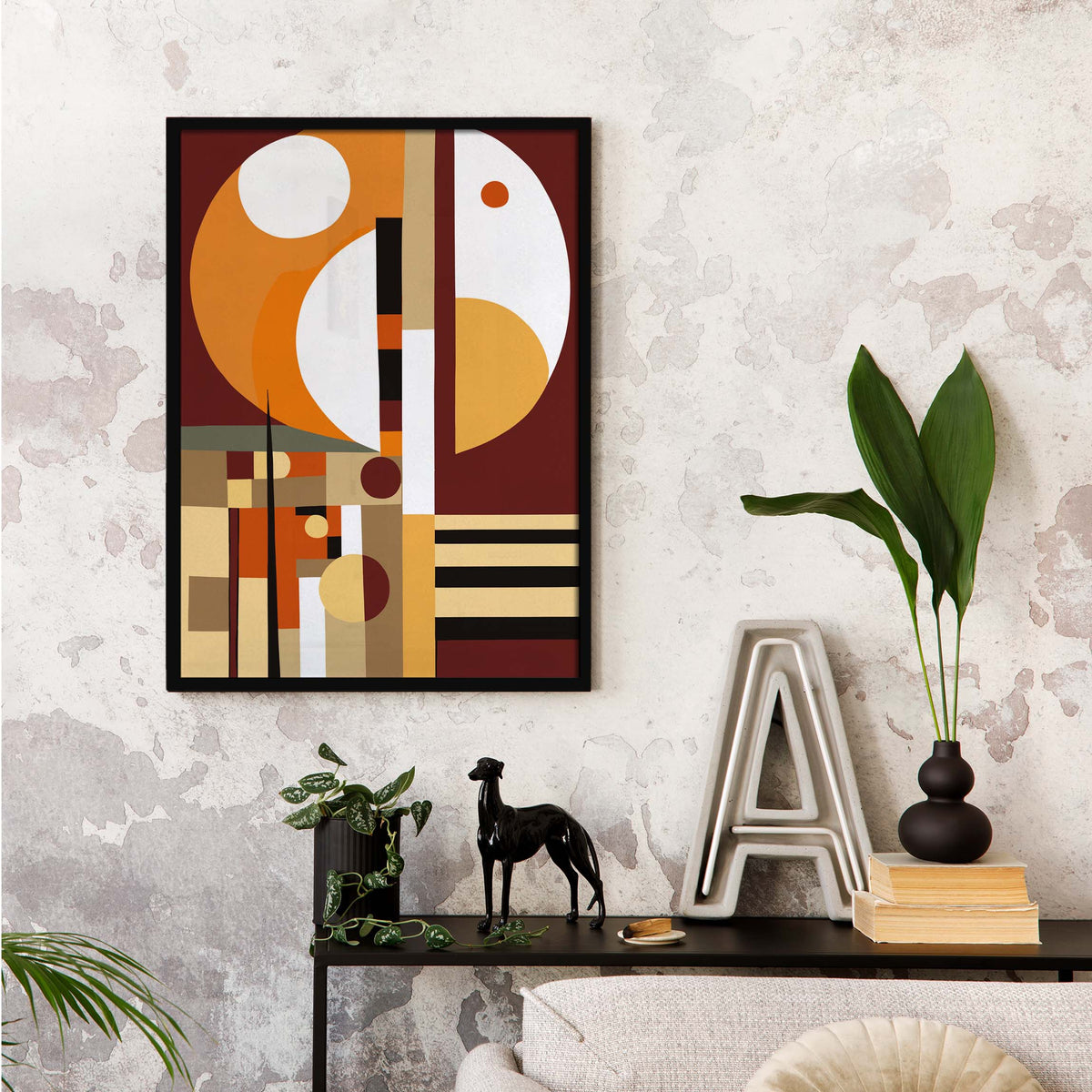 Retro Geometric Abstract Boho Wall Art