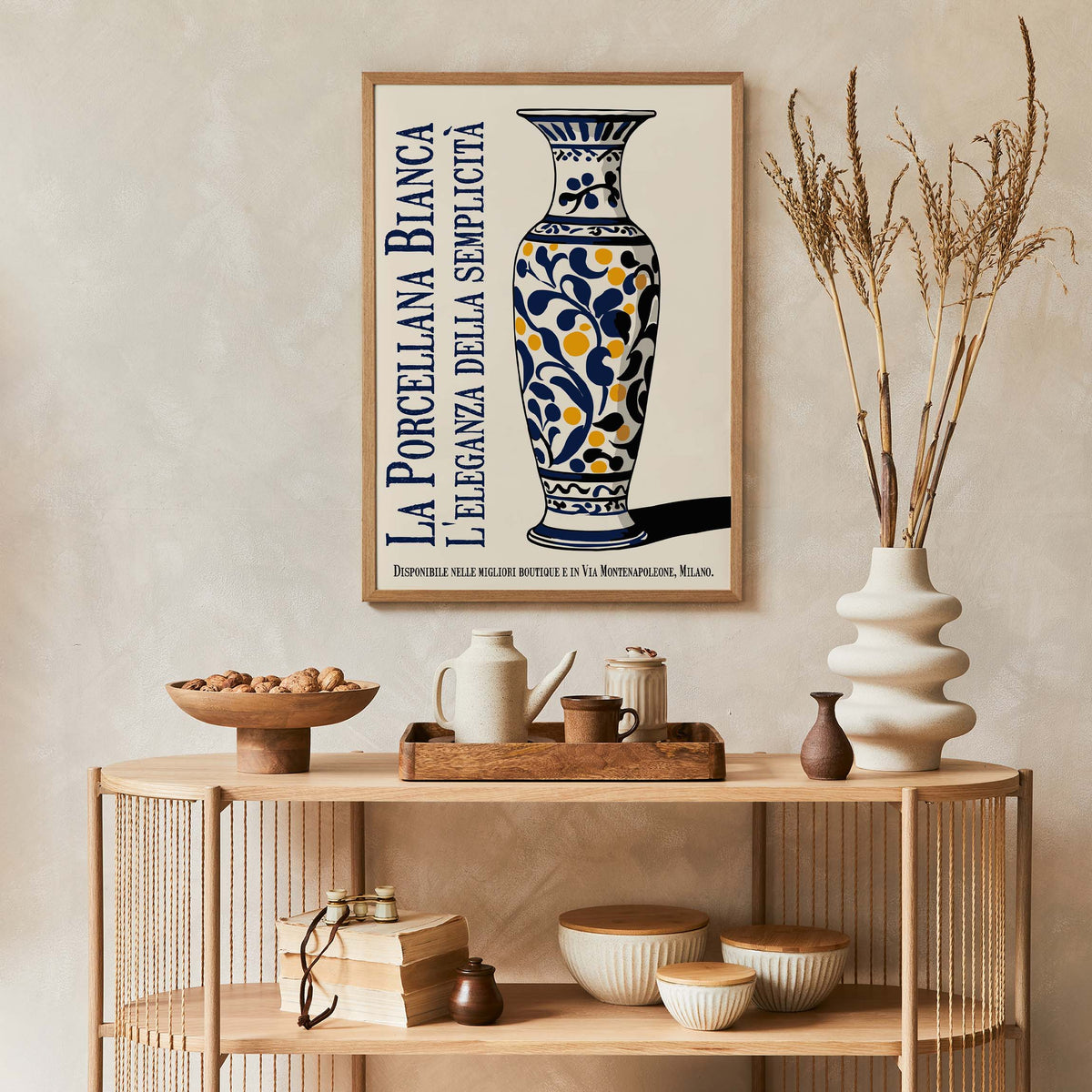 Retro Italian Porcelain Vase Poster