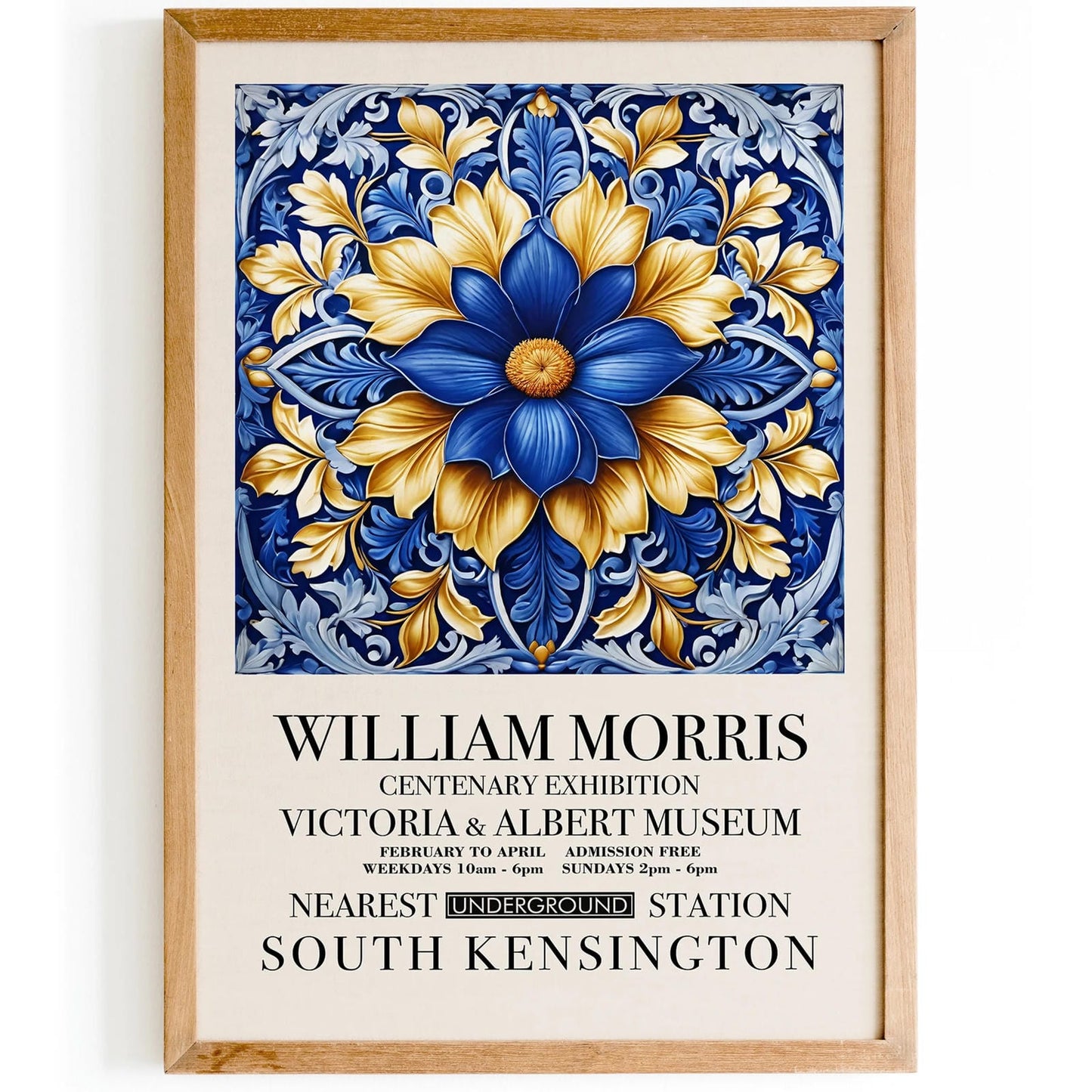 William Morris Blue Art Nouveau Poster