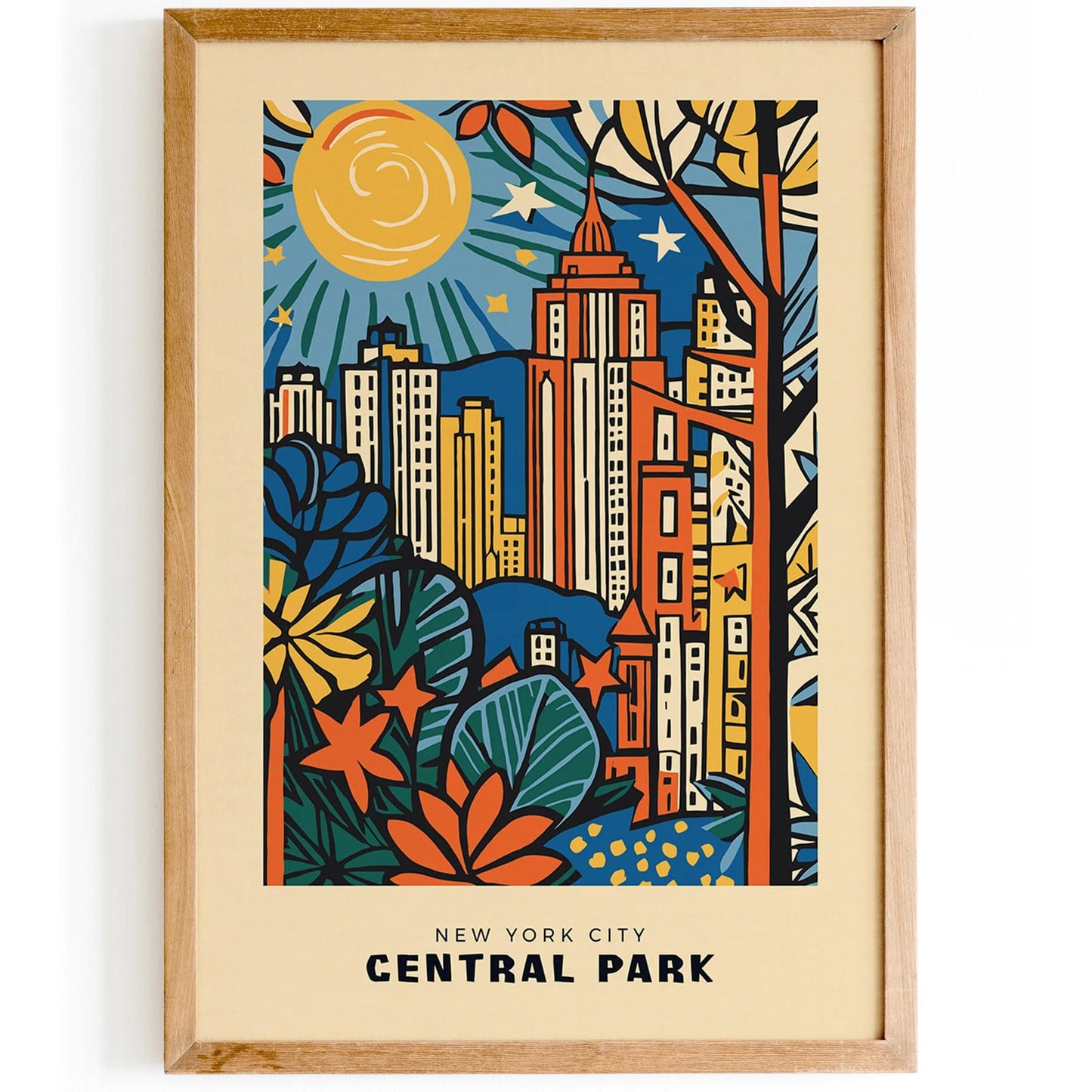 Central Park Retro Poster