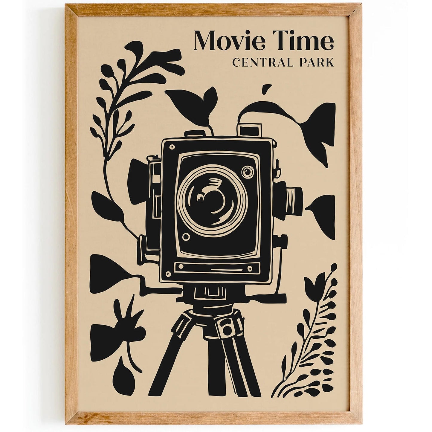 Movie Time Central Park NYC Vintage Poster