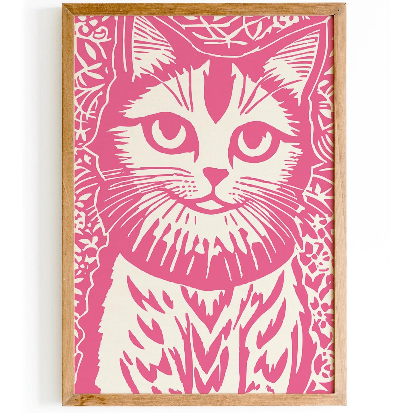 Pink Cat Nursery Poster