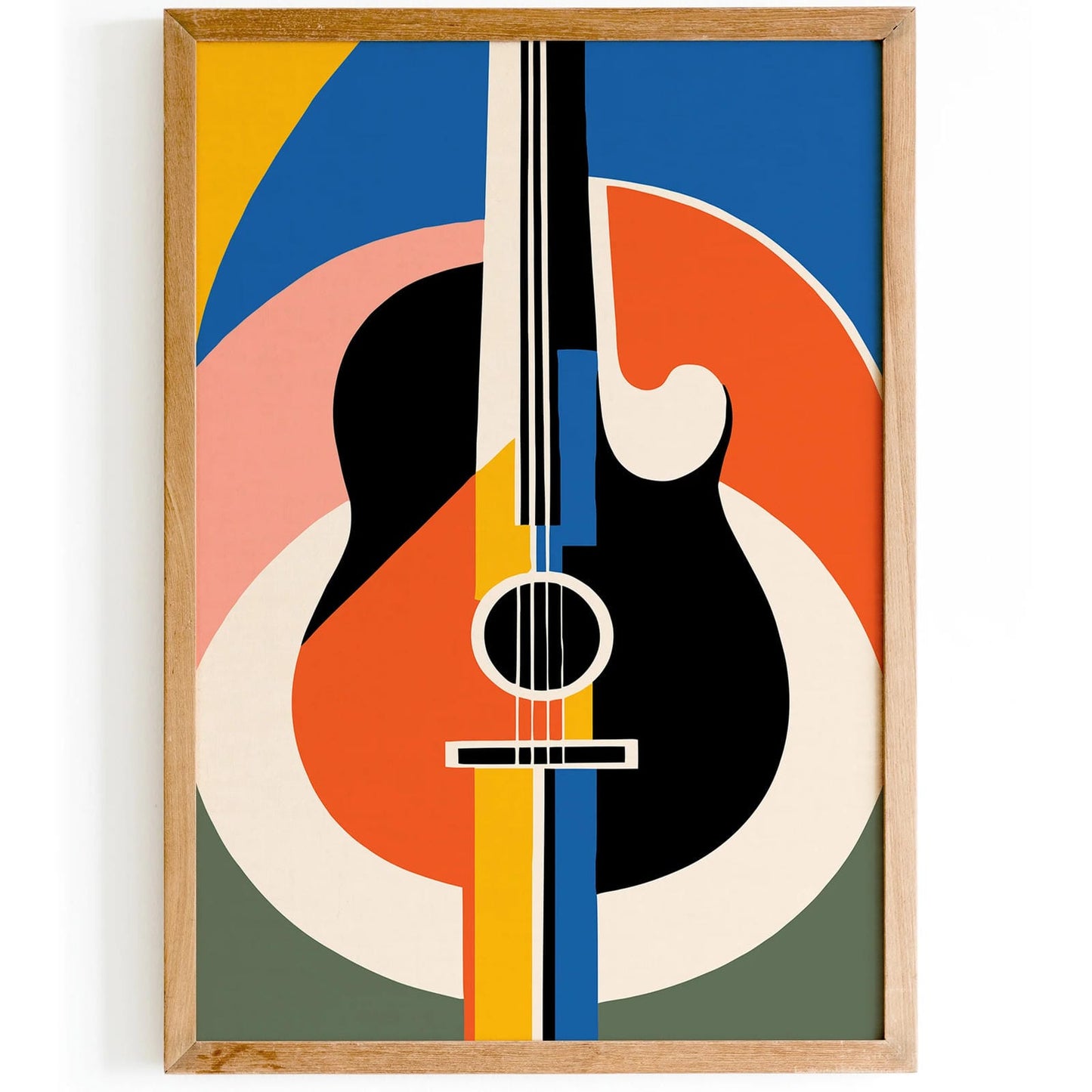 Mid Century Modern Guitar Art Print