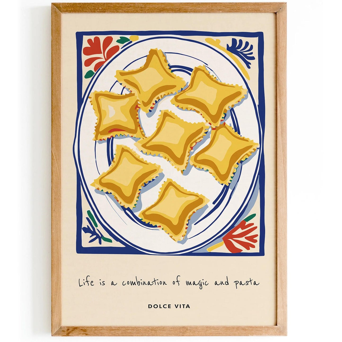 Ravioli Quote Italian Food Poster