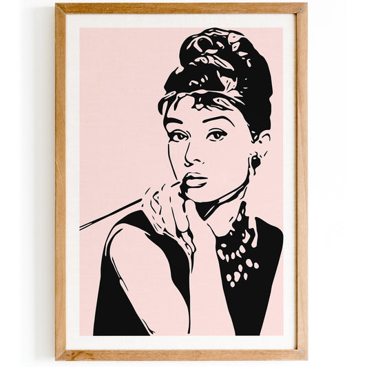 Audrey Hepburn Pink Poster