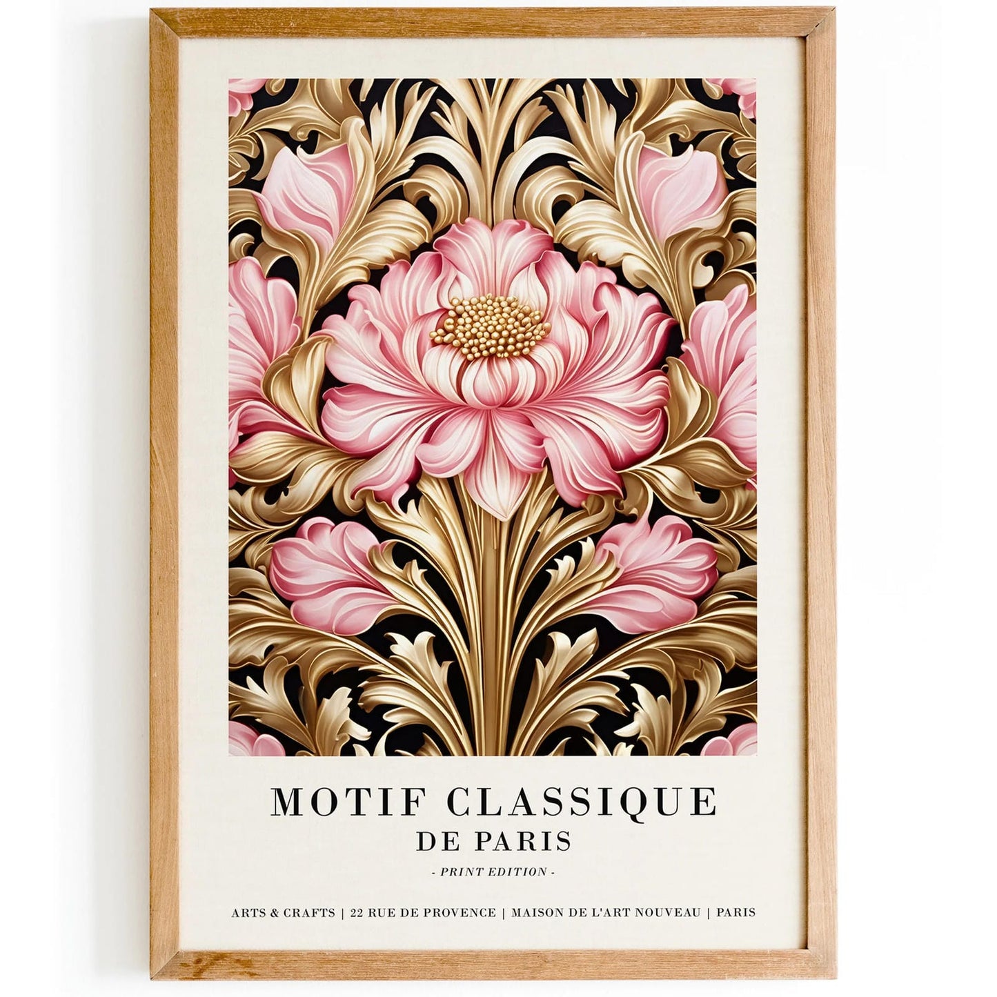 Pink William Morris Floral Wall Art