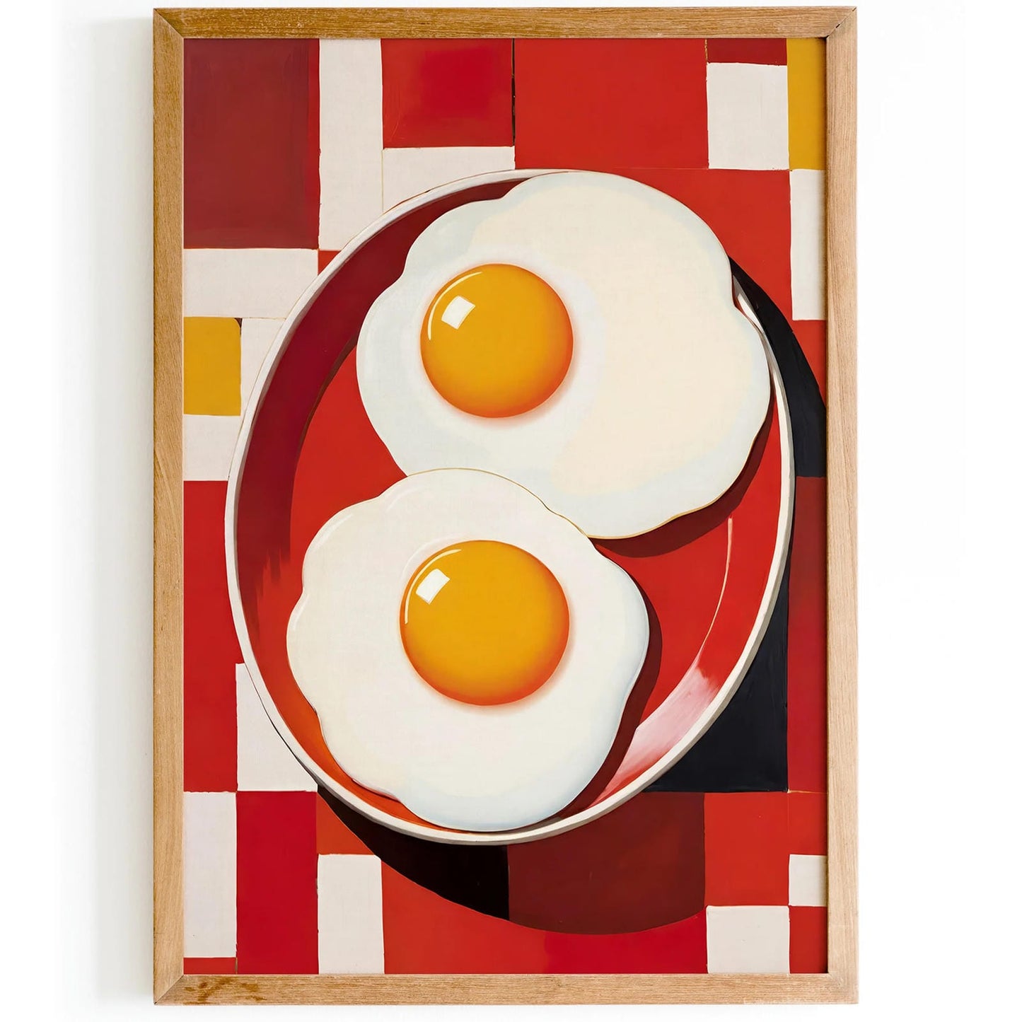 Breakfast Fried Eggs Red Poster