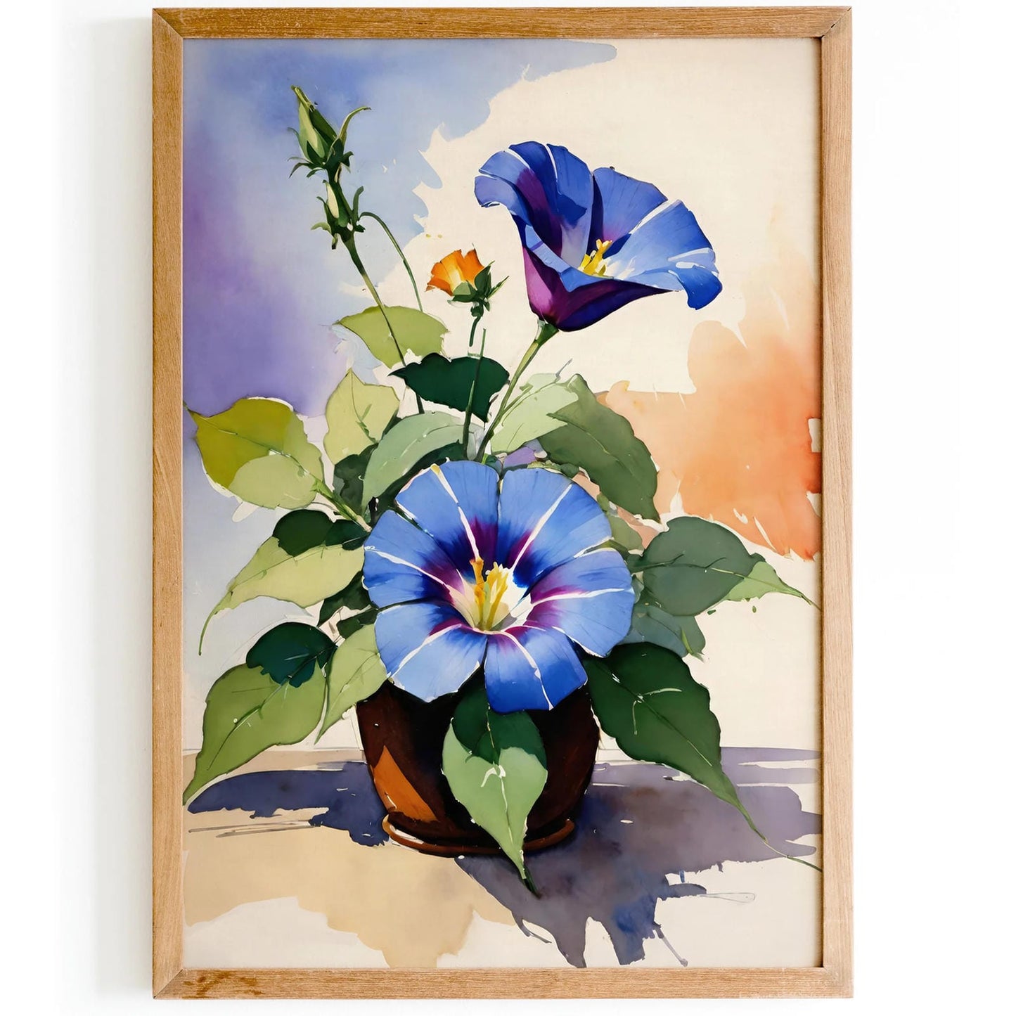 Morning Glory Watercolor Wall Art
