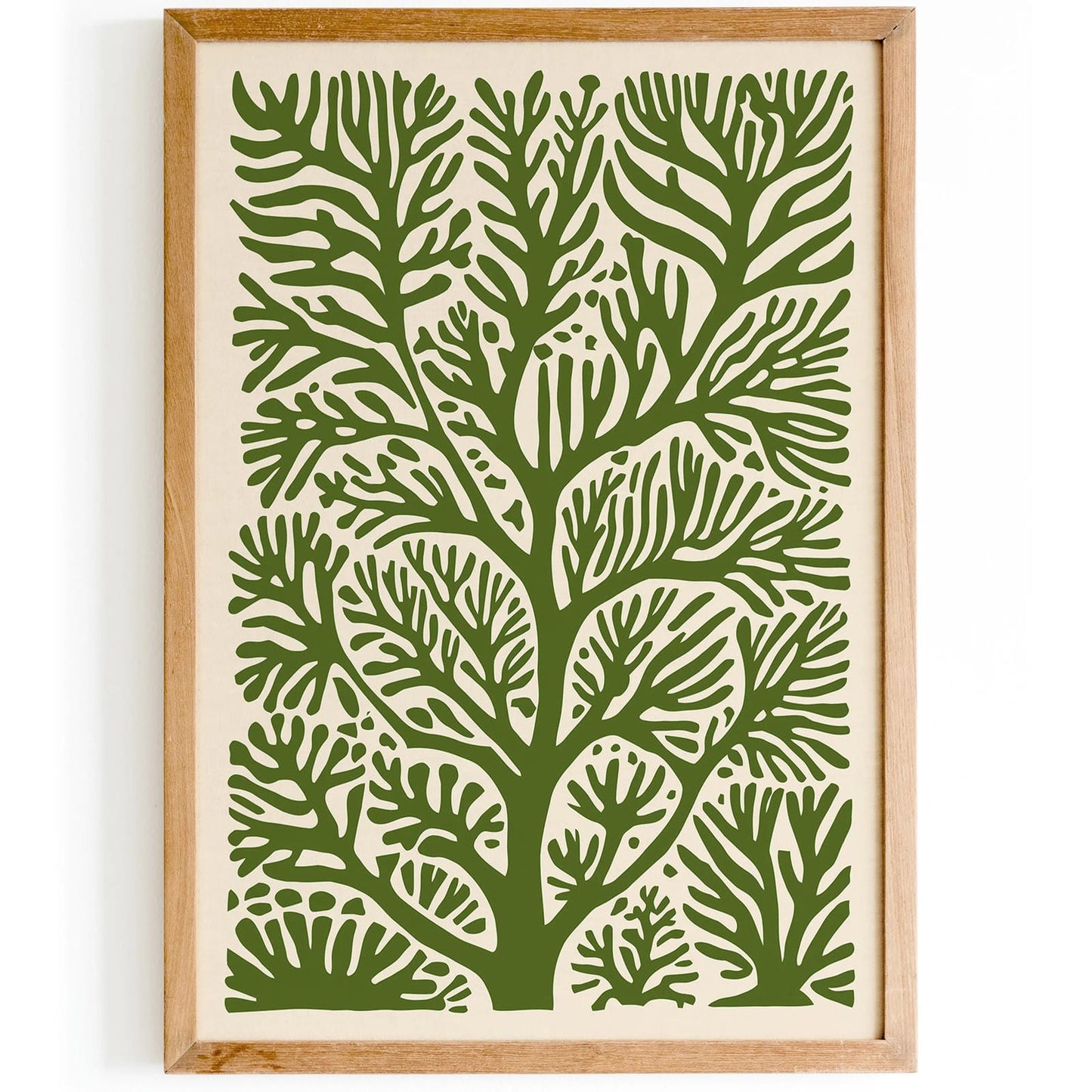 Green Botanical Coral Reef Art Print